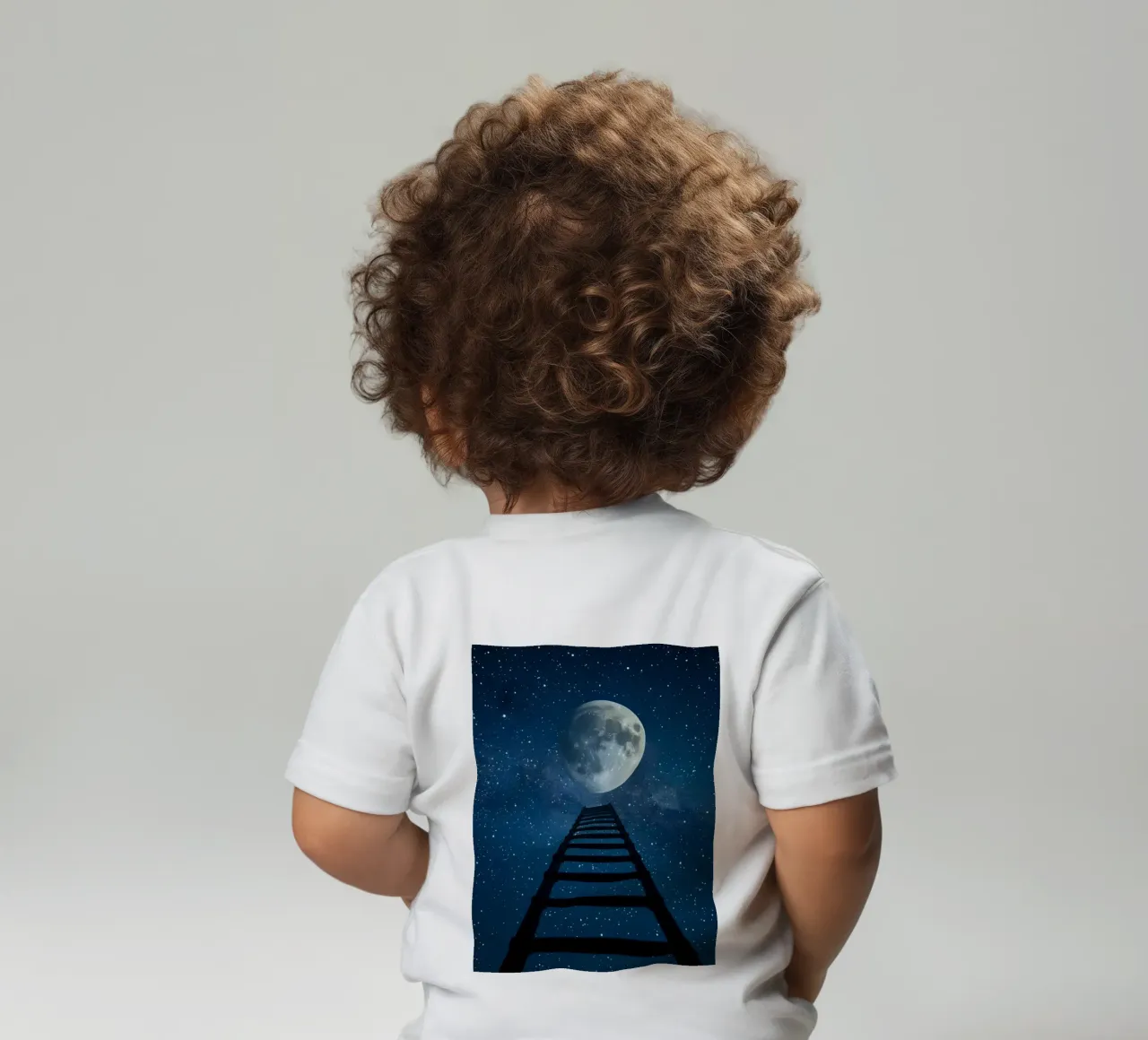 Scala per la luna nel cielo stellato maglietta neonato da DesignDoodle