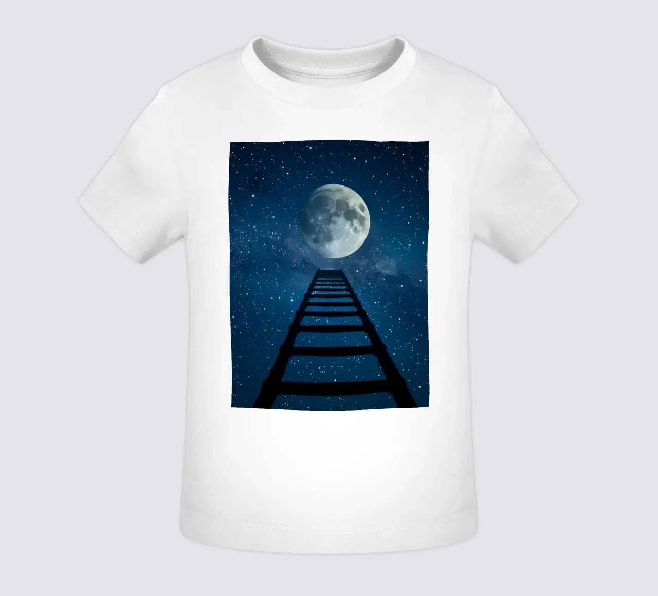 Scala per la luna nel cielo stellato maglietta neonato da DesignDoodle