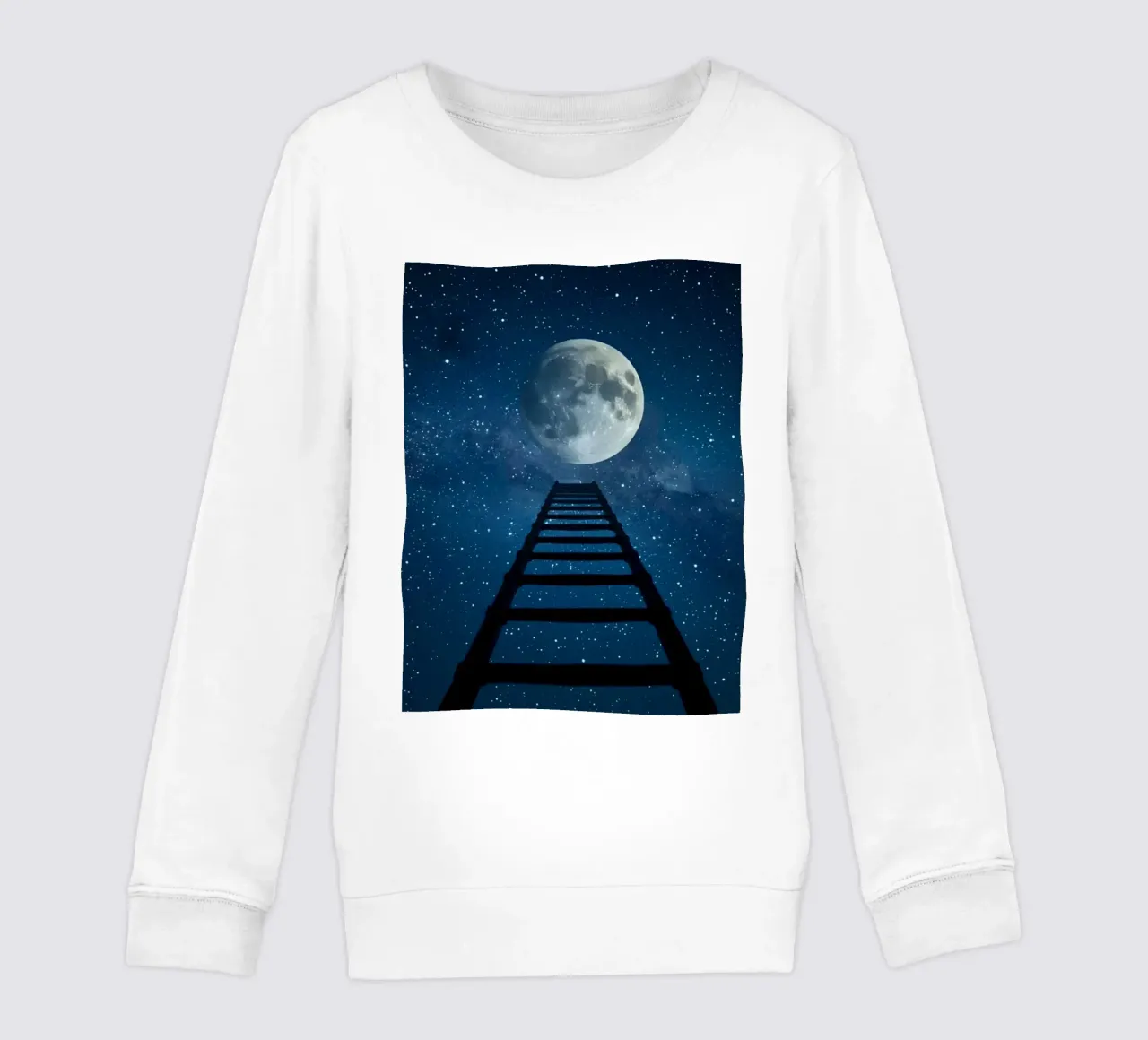 Scala per la luna nel cielo stellato felpa bambino da DesignDoodle