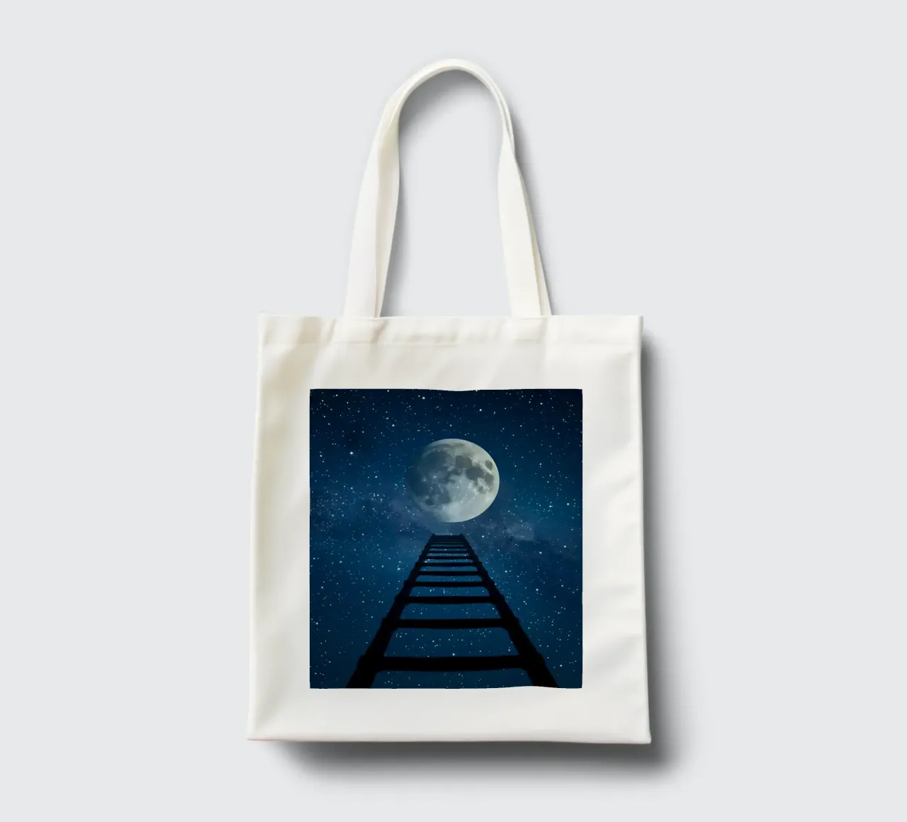 Scala per la luna nel cielo stellato borsa in juta da DesignDoodle