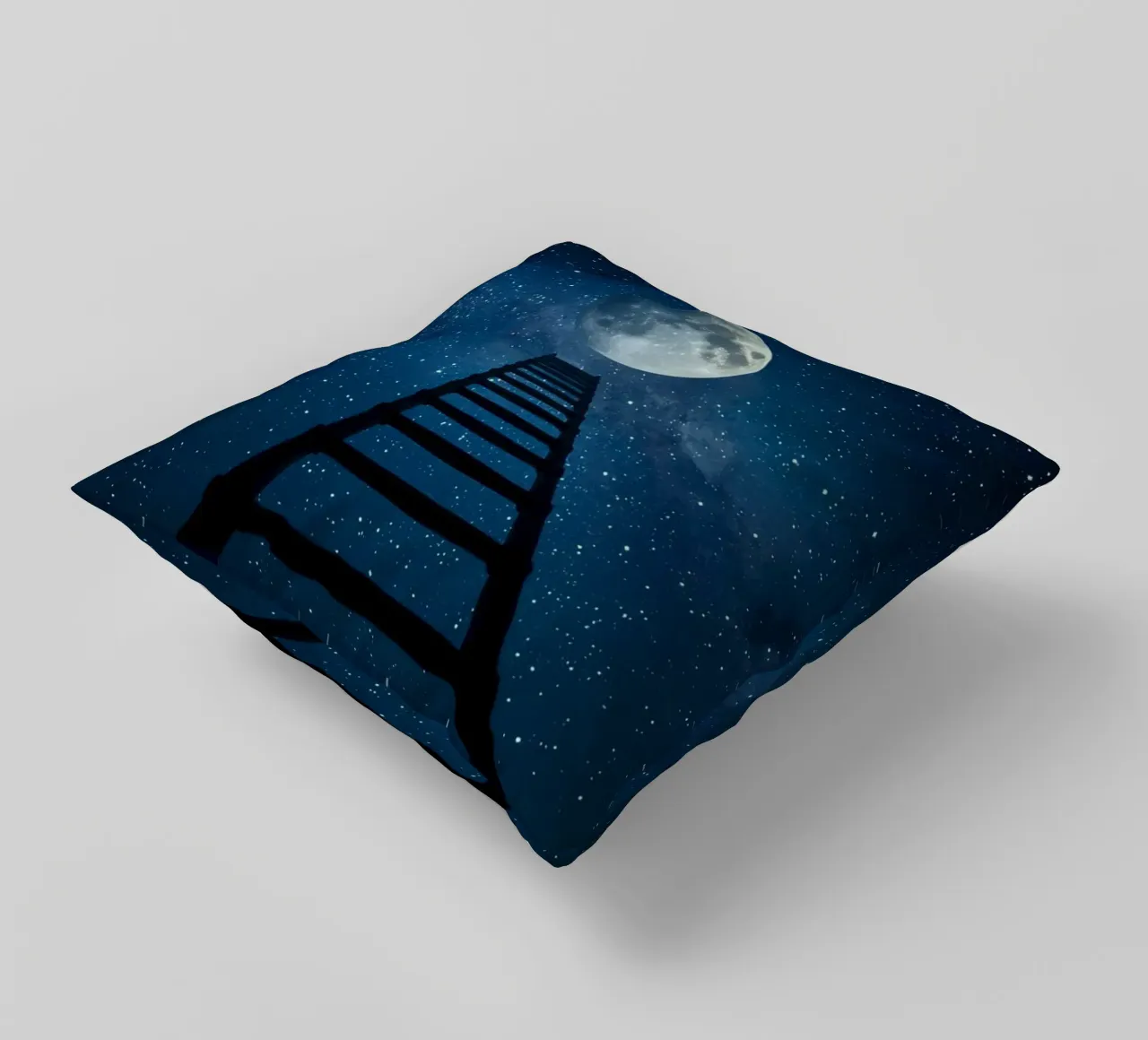 Scala per la luna nel cielo stellato cuscino da DesignDoodle