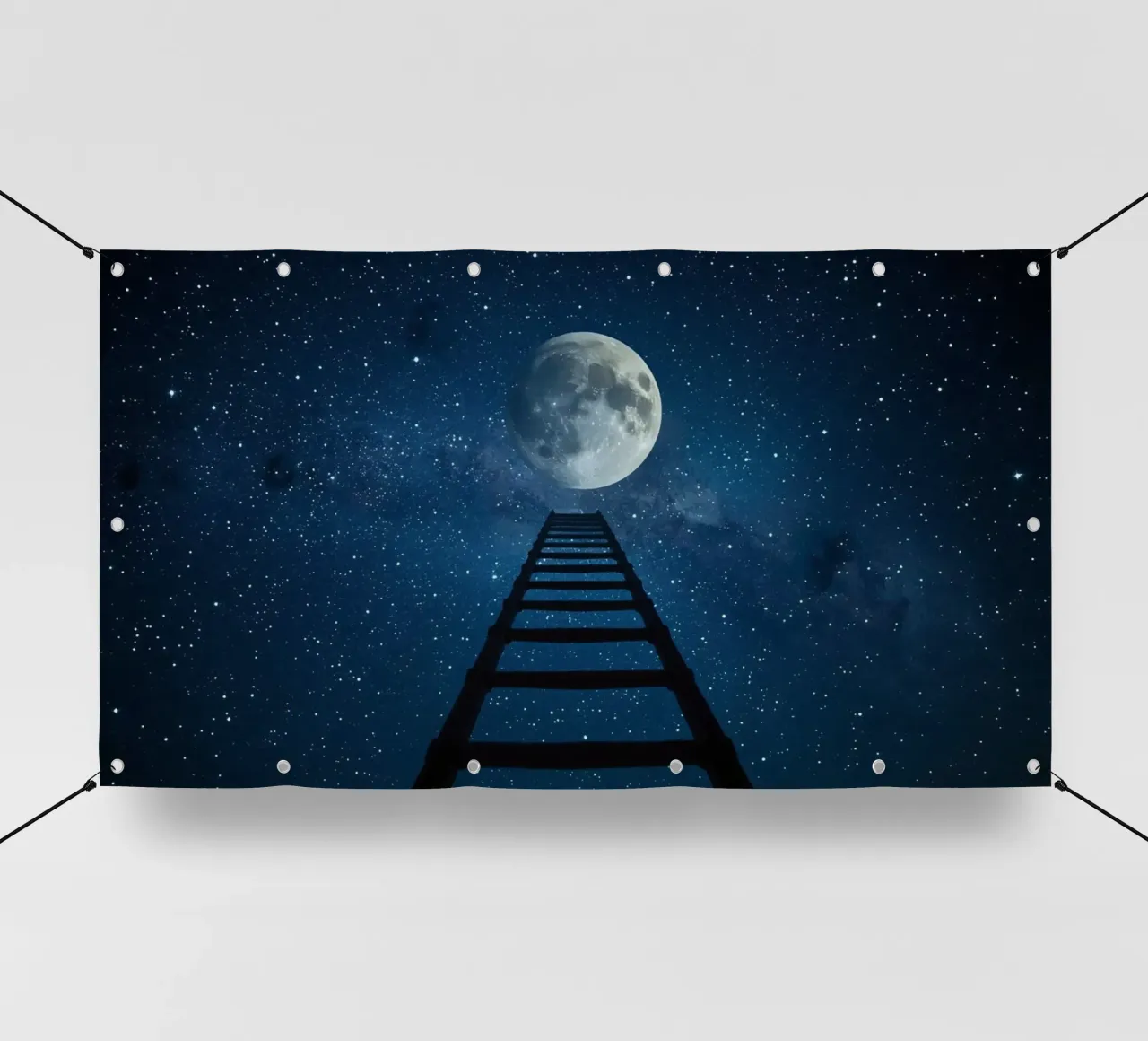 Scala per la luna nel cielo stellato telo in pvc da DesignDoodle