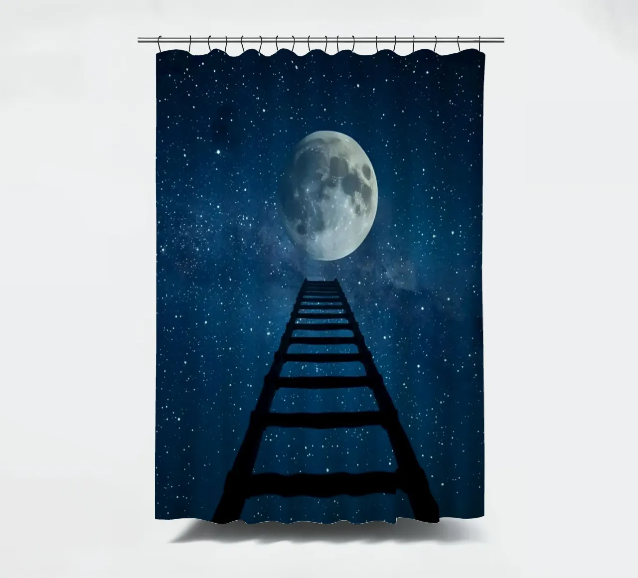 Scala per la luna nel cielo stellato tenda da doccia da DesignDoodle