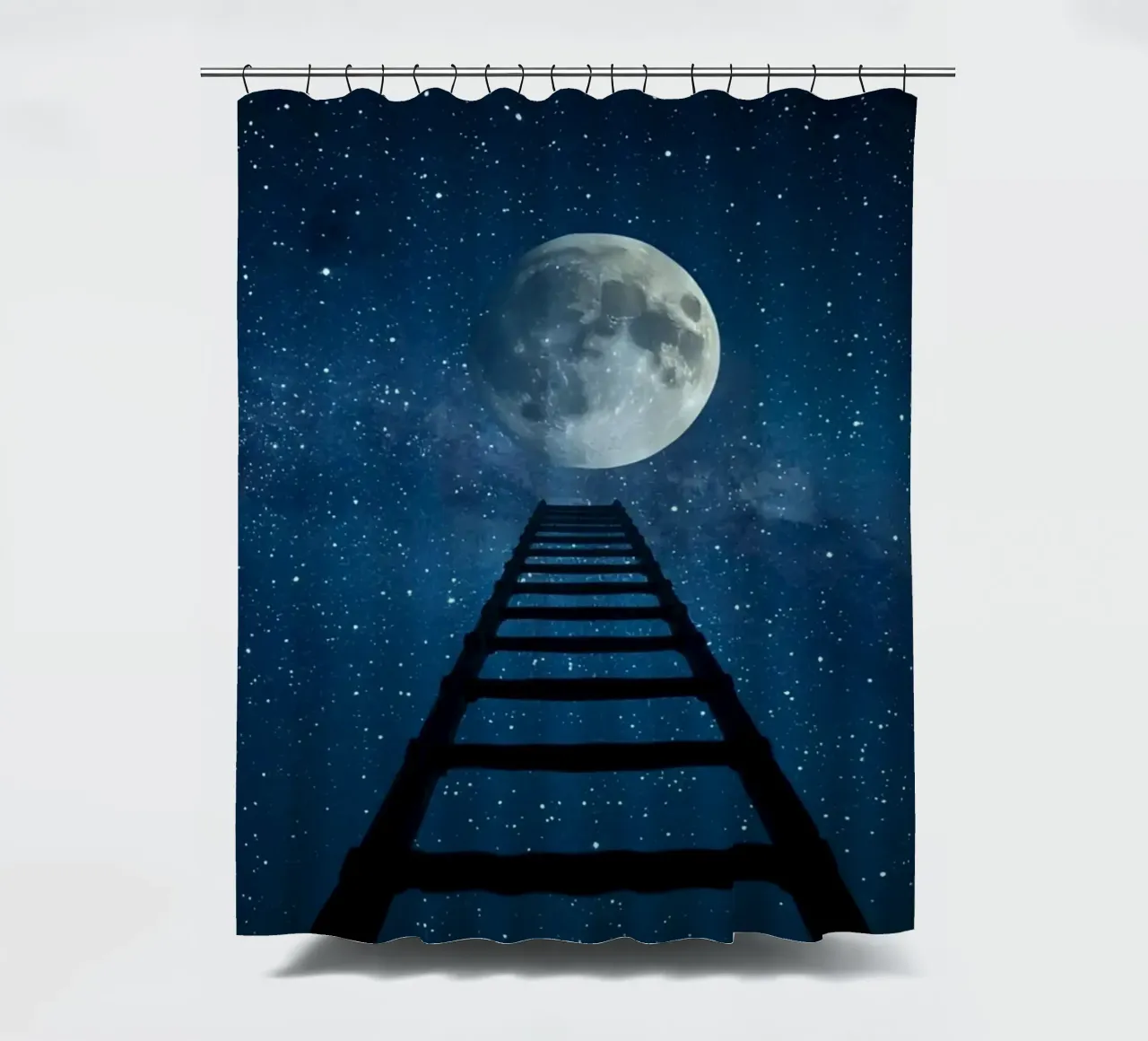 Scala per la luna nel cielo stellato tenda da doccia da DesignDoodle