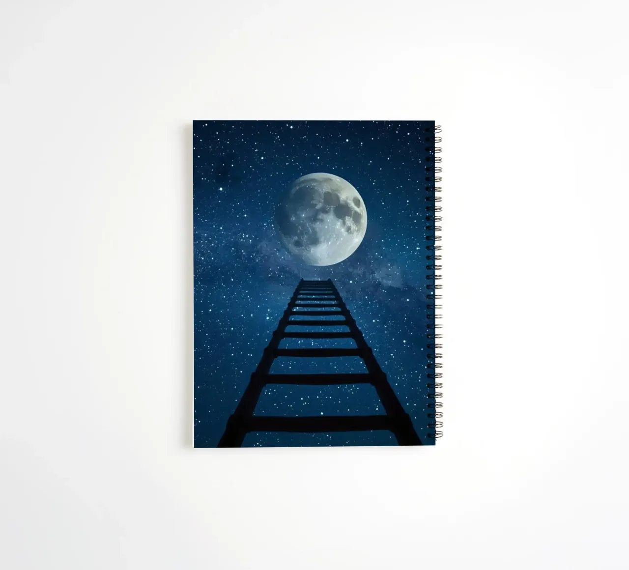 Ladder to the Moon in Starry Sky spiral notebook by DesignDoodle