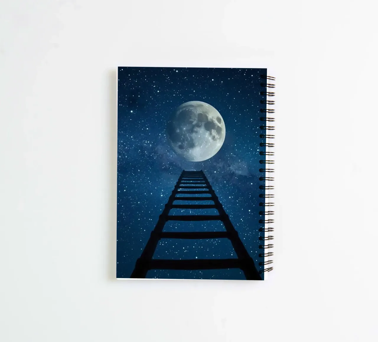 Ladder to the Moon in Starry Sky spiral notebook by DesignDoodle
