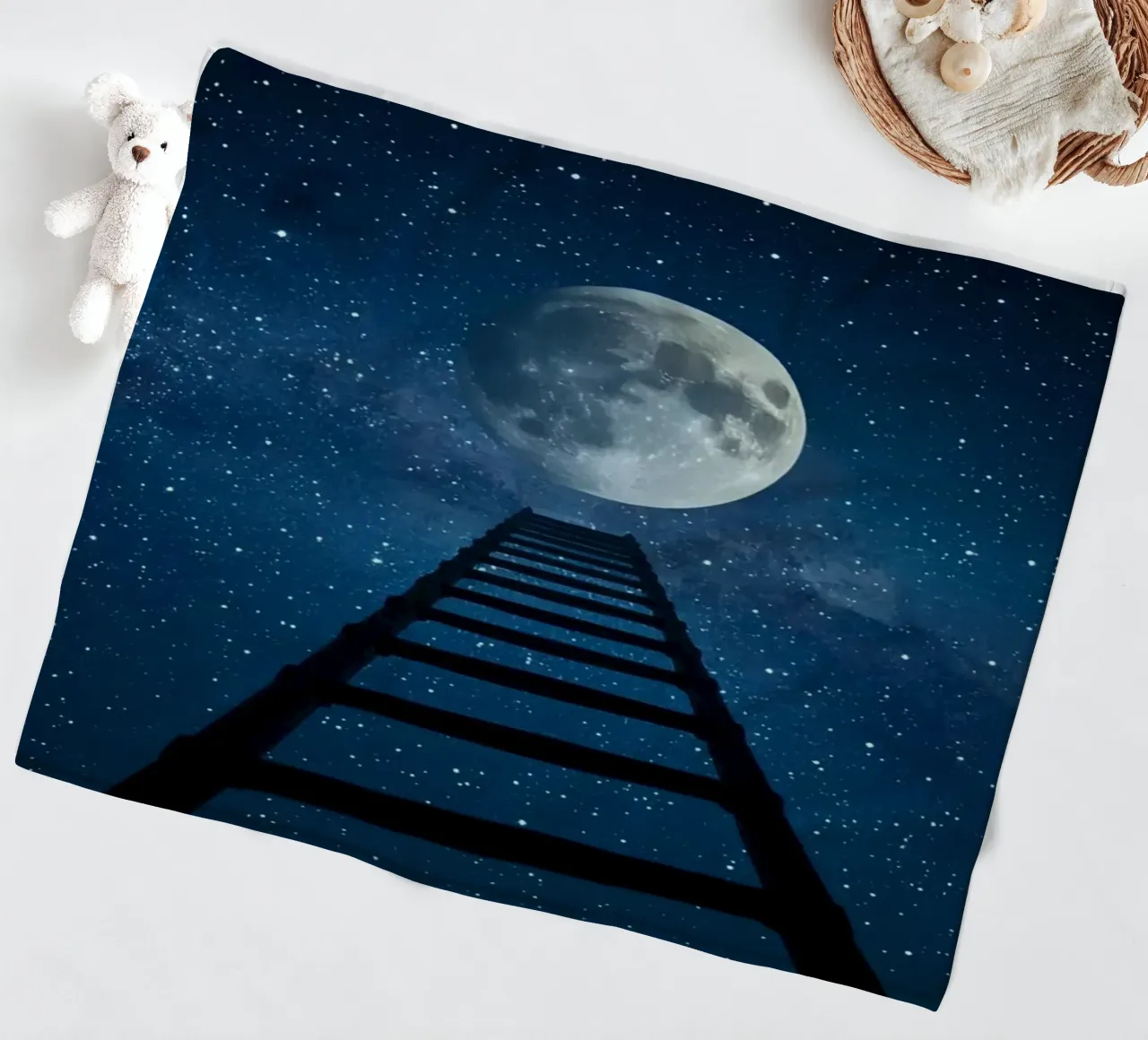 Scala per la luna nel cielo stellato coperta in pile da DesignDoodle