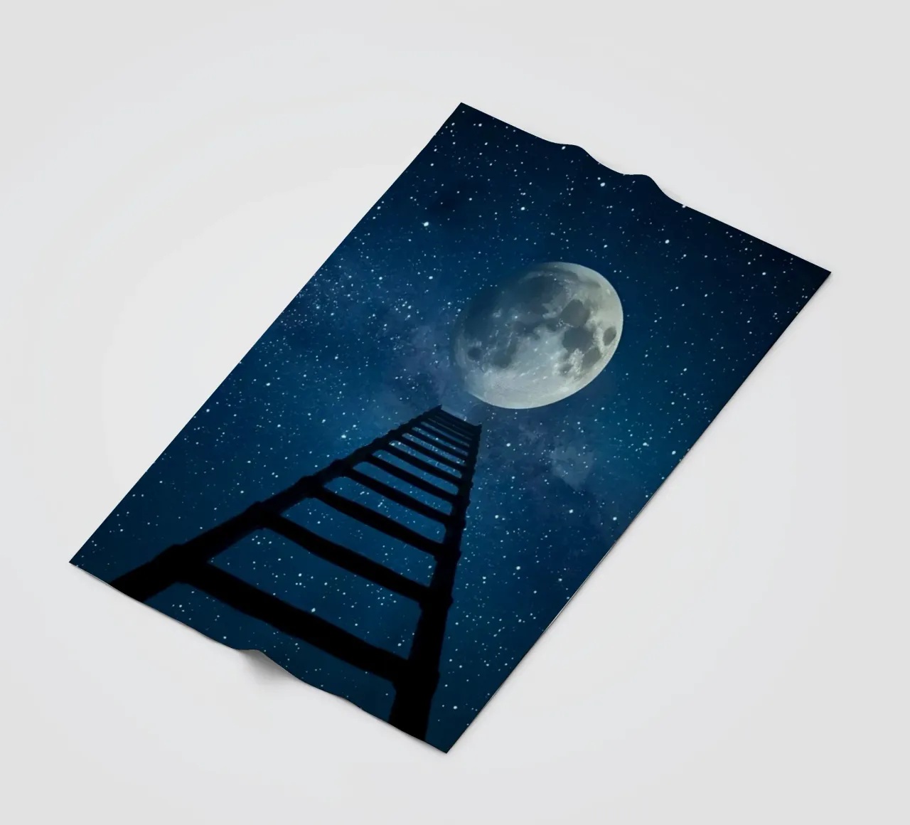 Scala per la luna nel cielo stellato coperta in pile da DesignDoodle