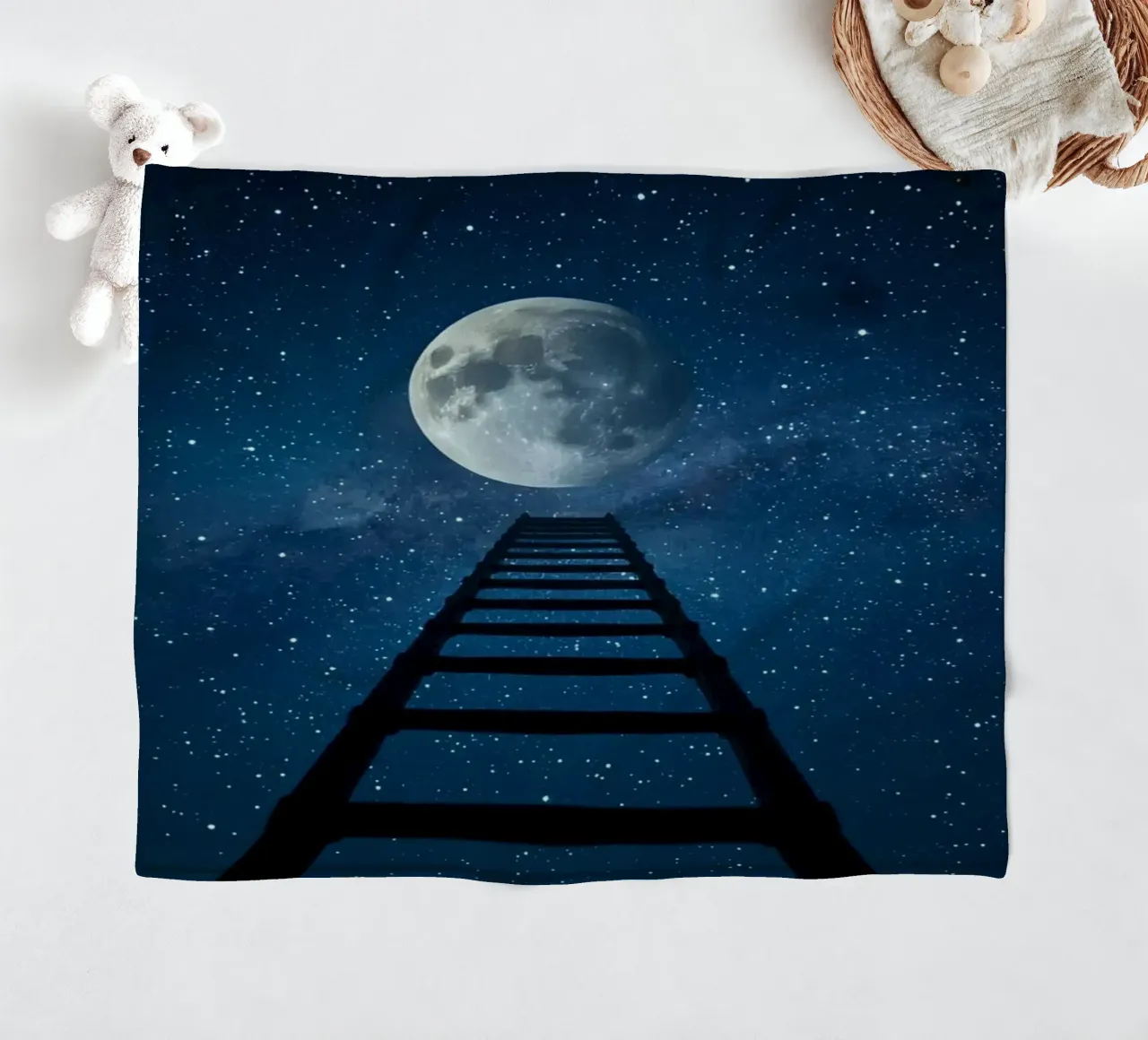 Scala per la luna nel cielo stellato coperta in pile da DesignDoodle