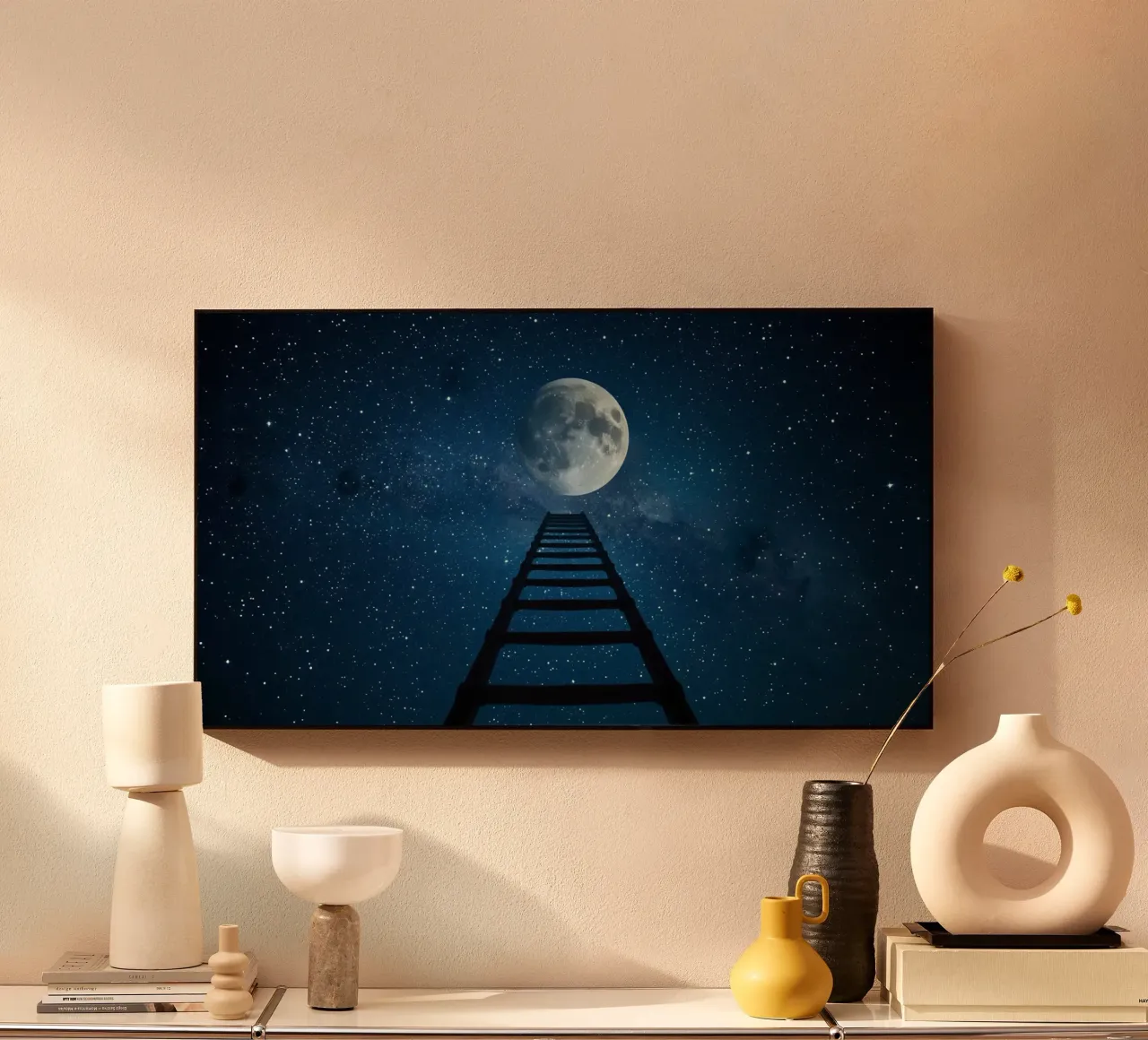 Scala per la luna nel cielo stellato alluminio dibond da DesignDoodle