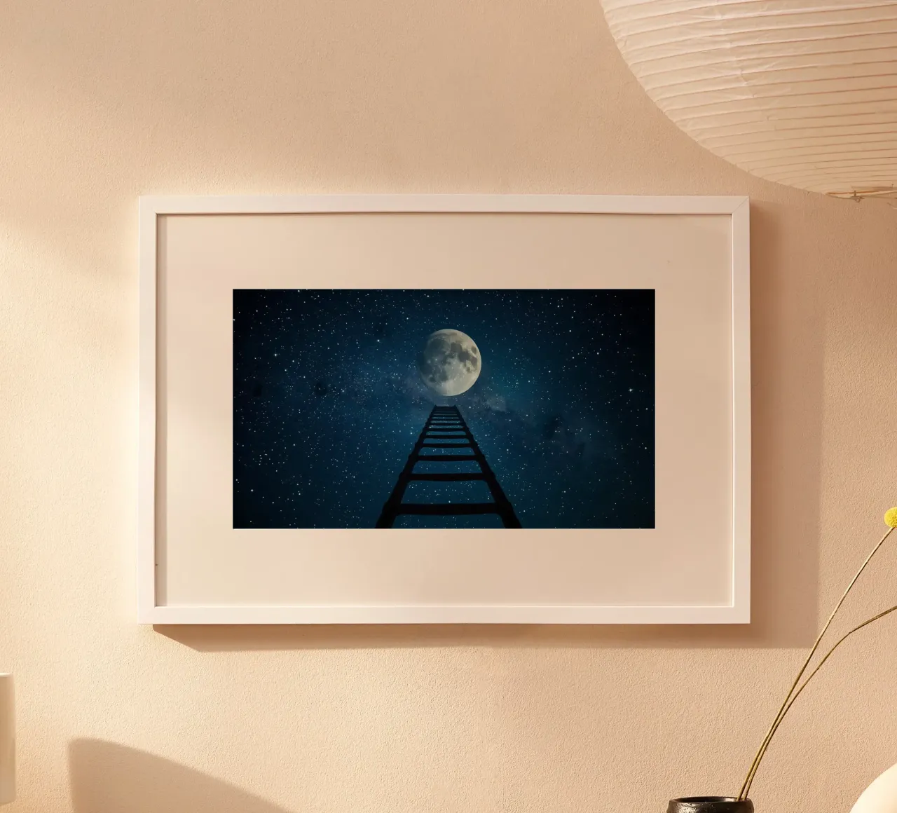 Scala per la luna nel cielo stellato carta hahnemühle da DesignDoodle