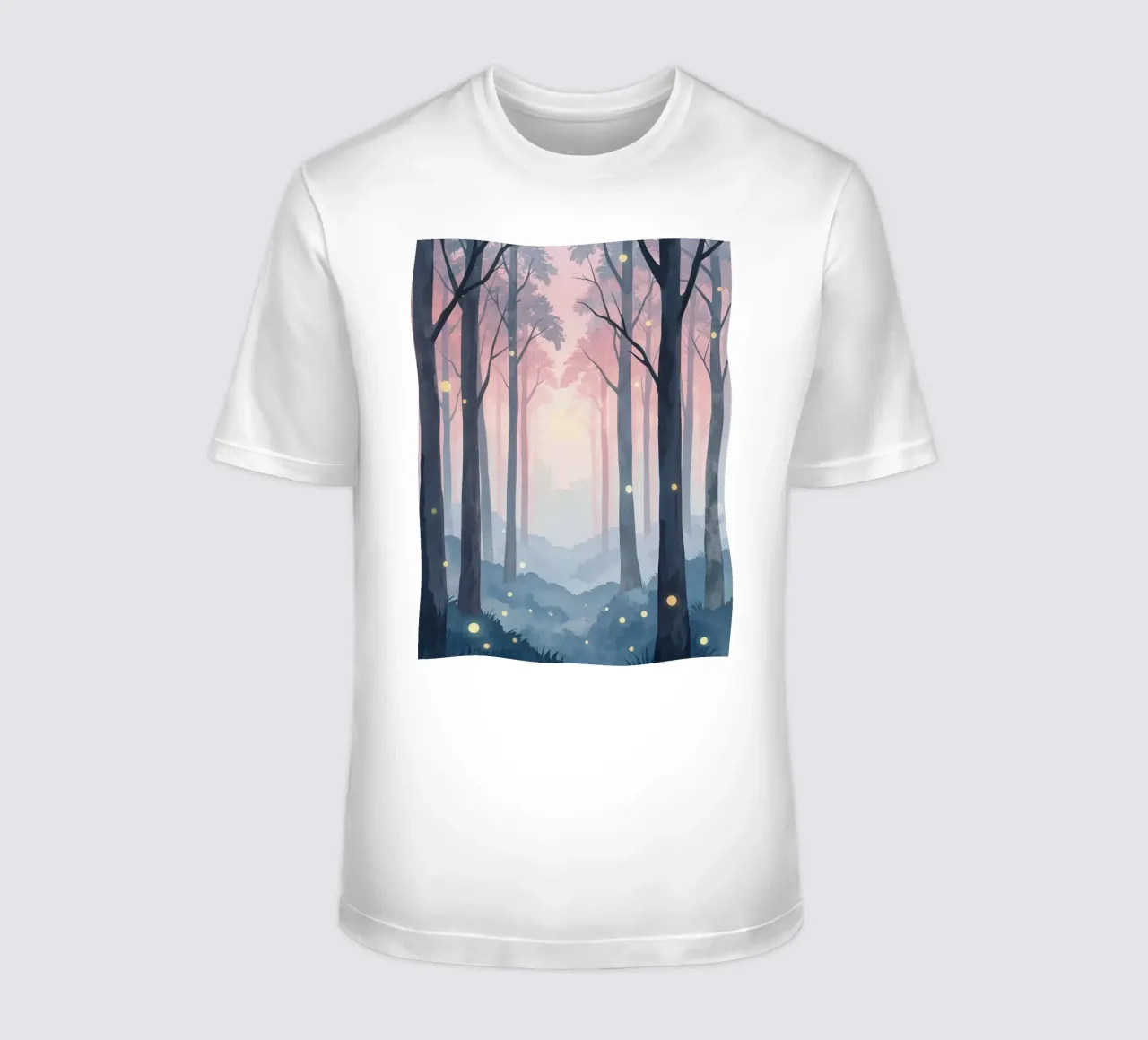 Foresta nebbiosa con sfere luminose t-shirt da DesignDoodle