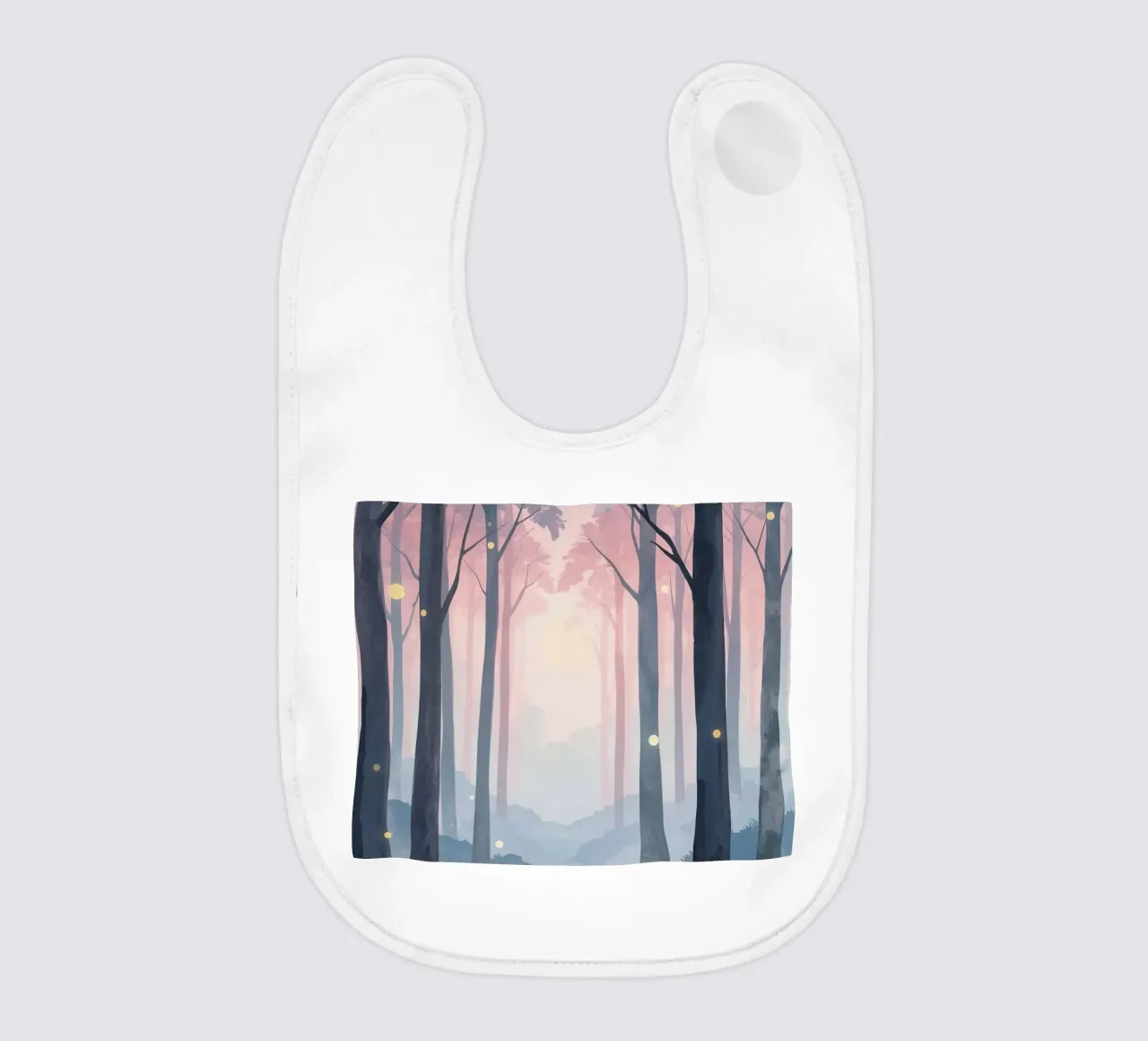 Foresta nebbiosa con sfere luminose bavaglino da DesignDoodle