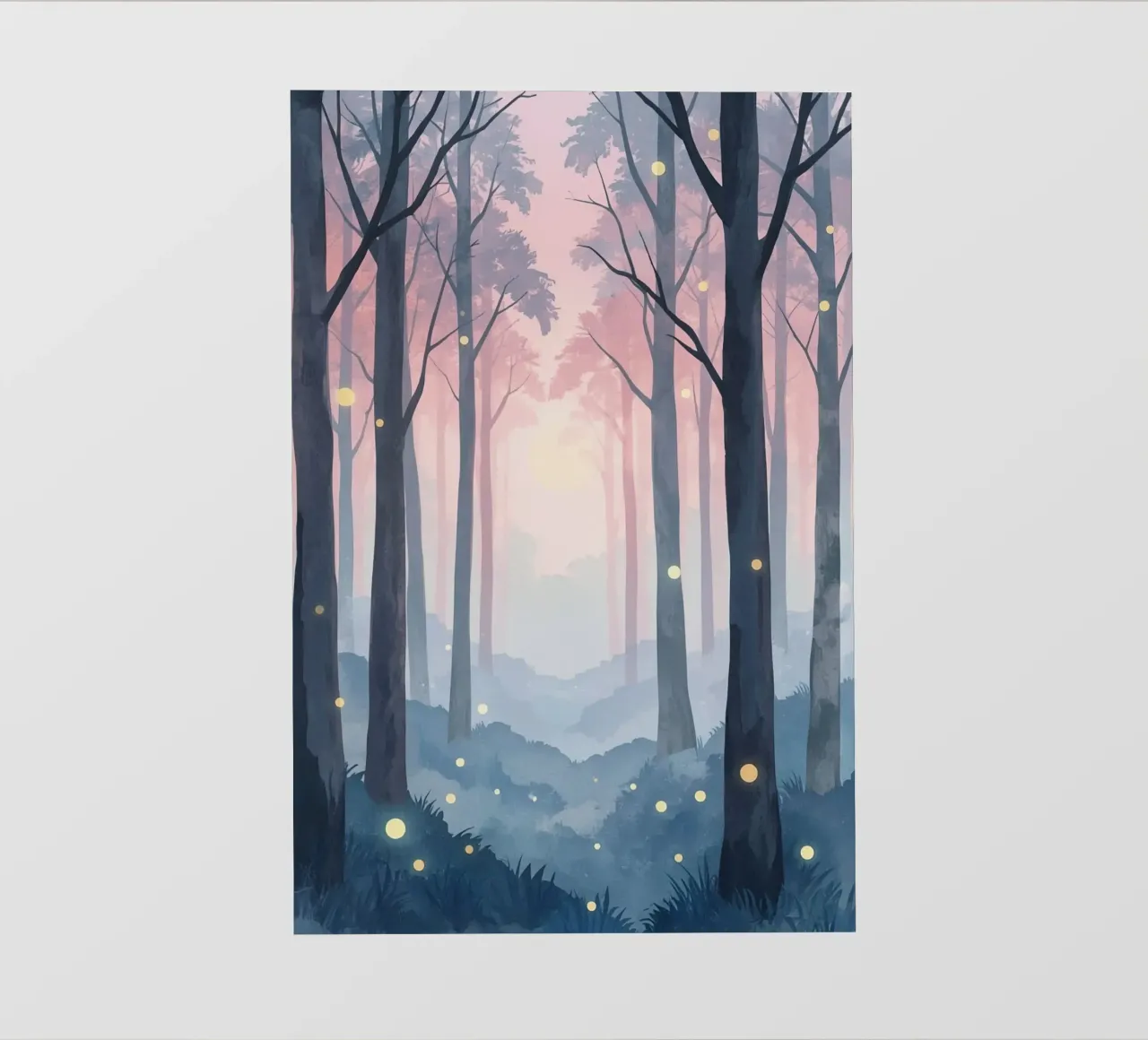 Foresta nebbiosa con sfere luminose telo in pvc da DesignDoodle