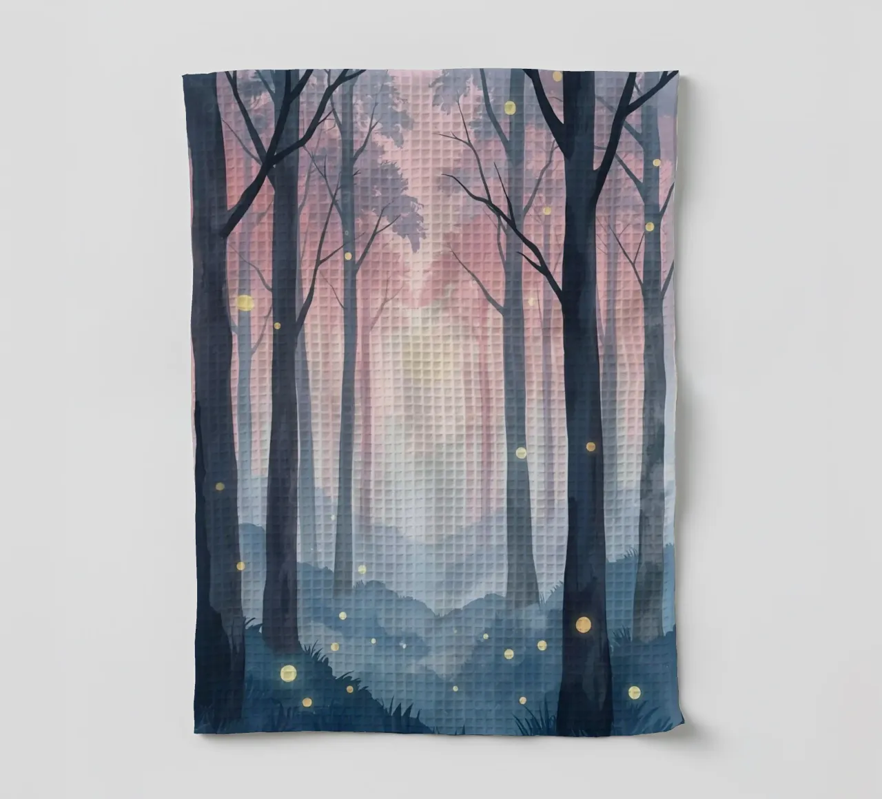 Foresta nebbiosa con sfere luminose canovaccio da cucina da DesignDoodle