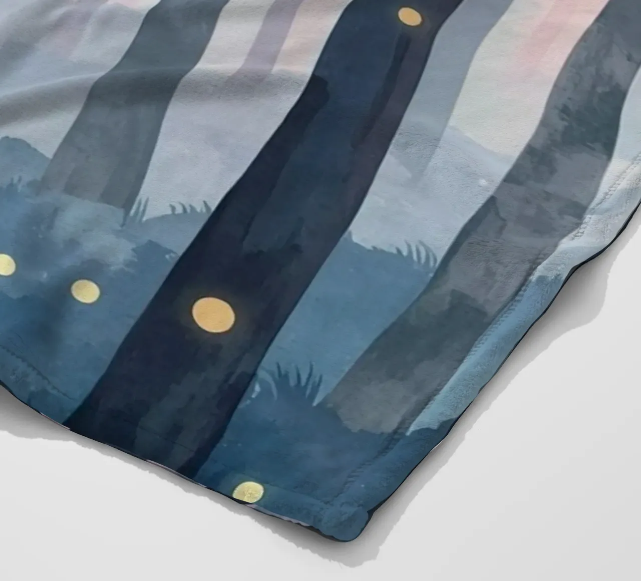 Foresta nebbiosa con sfere luminose coperta in pile da DesignDoodle