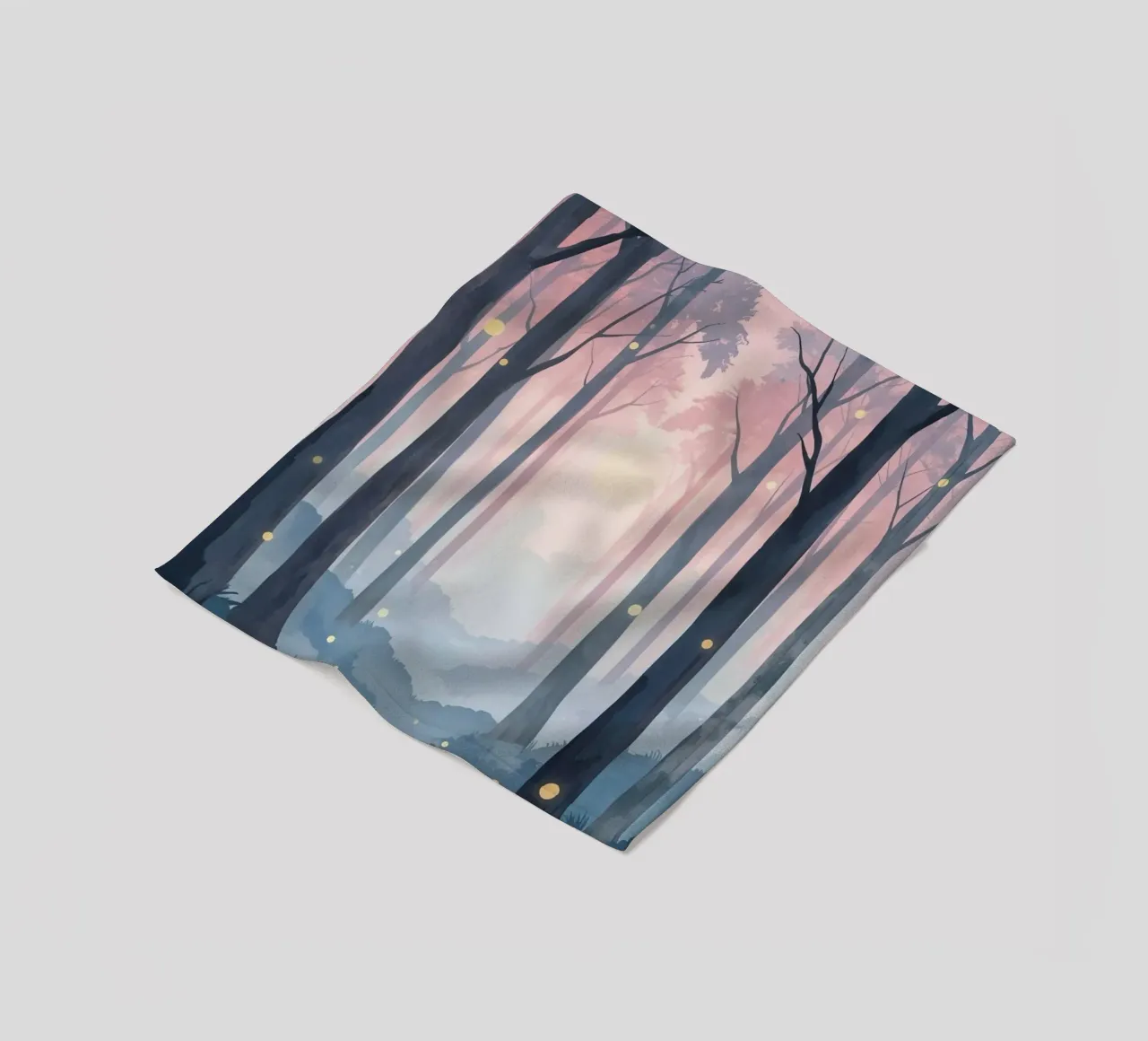 Foresta nebbiosa con sfere luminose coperta in pile da DesignDoodle