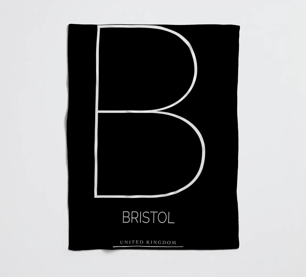 BRISTOL - black fleece blanket by CityLights