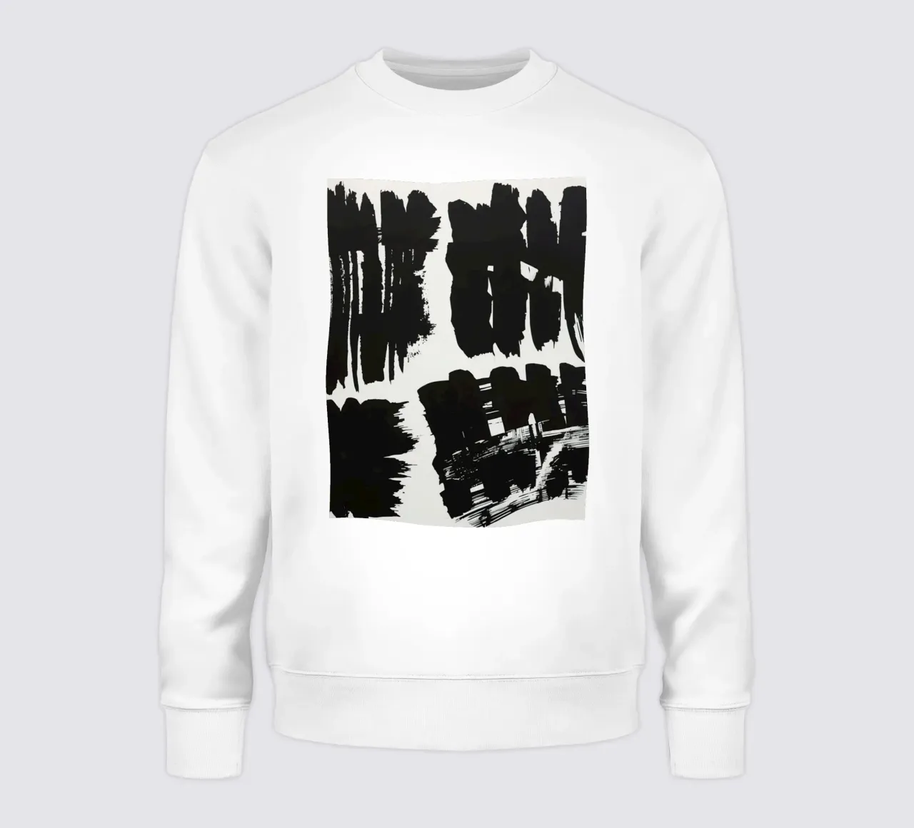 Pennellate astratte di inchiostro nero su sfondo bianco felpa da DesignDoodle