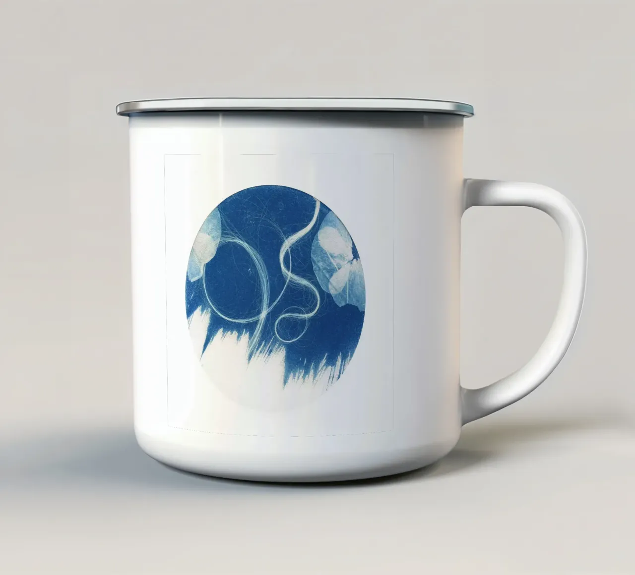 Cyanotype#1 tazza in smalto da Inge Hauser Illustration