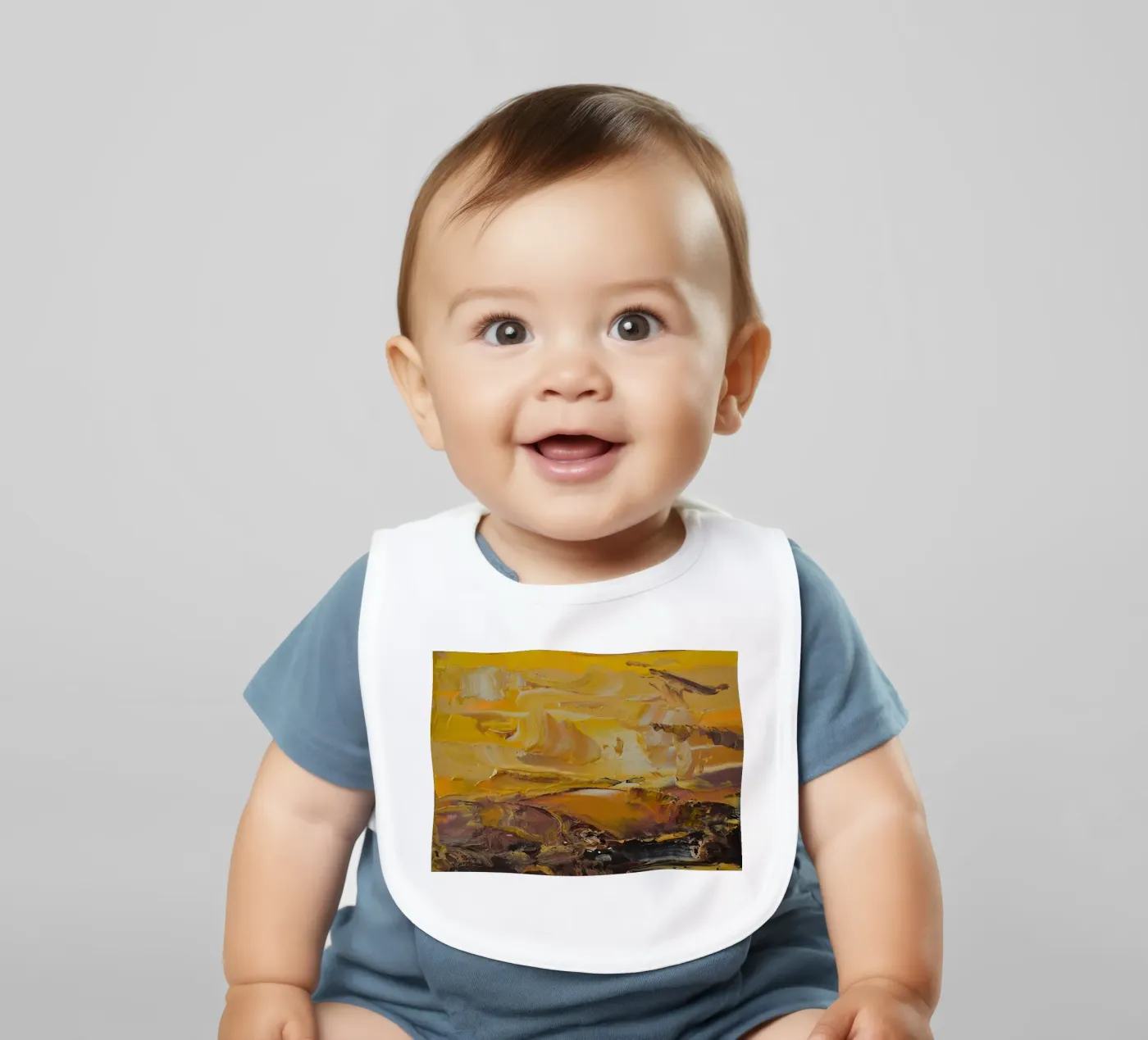 ABSTRAKTE LANDSCHAFT. Babylätzchen von Thierry Vobmann Abstract painting