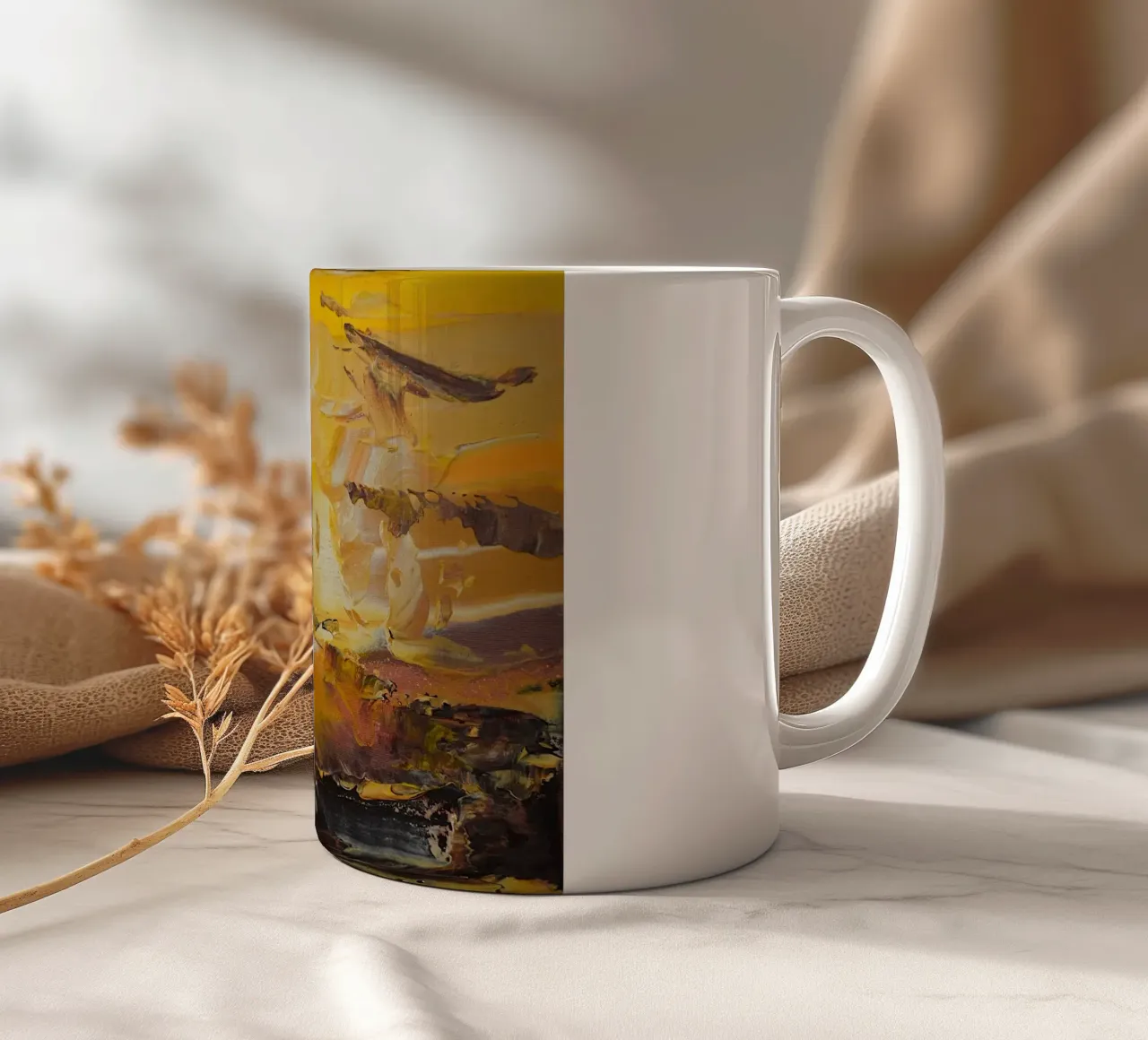 PAESAGGIO ASTRATTO. tazza in ceramica da Thierry Vobmann Abstract painting