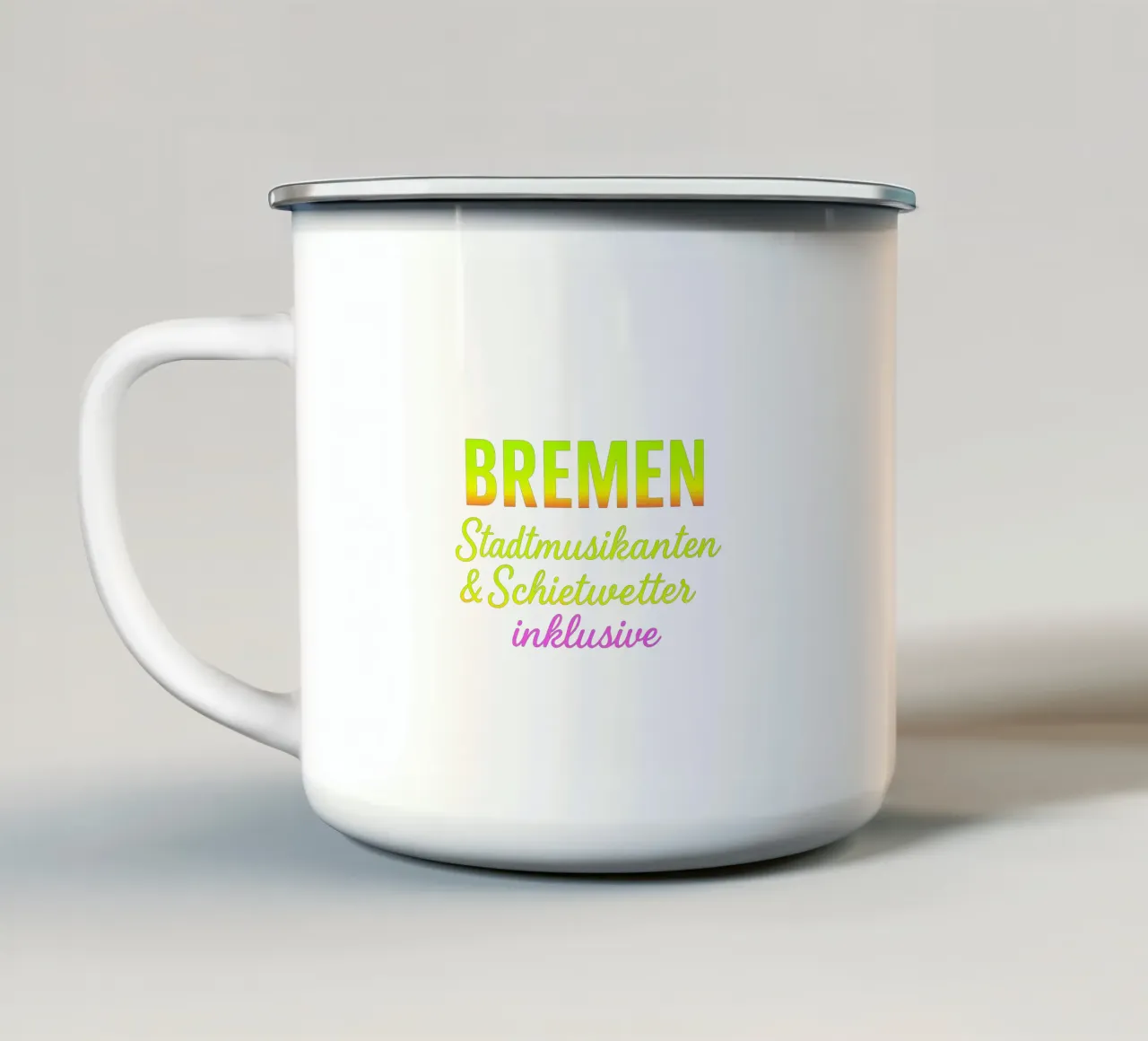 Brema - Musicisti di città e maltempo inclusi | Neon tazza in smalto da Fies&Fein