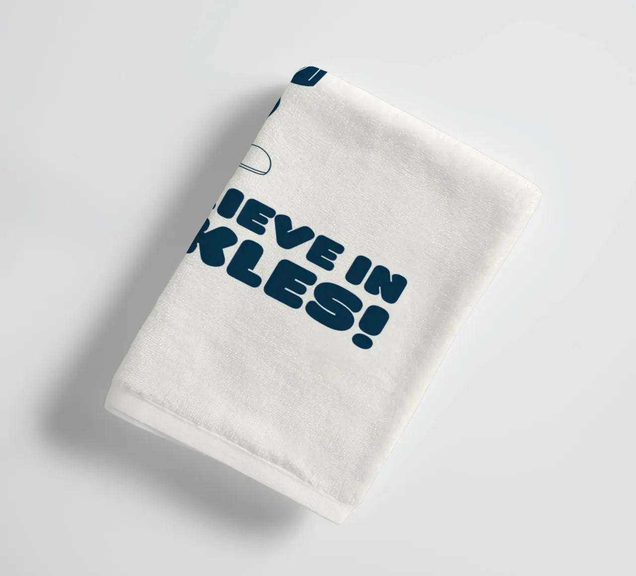 Retro Comic Character Believe In Sprinkles Blue White towel by Studio Frances M