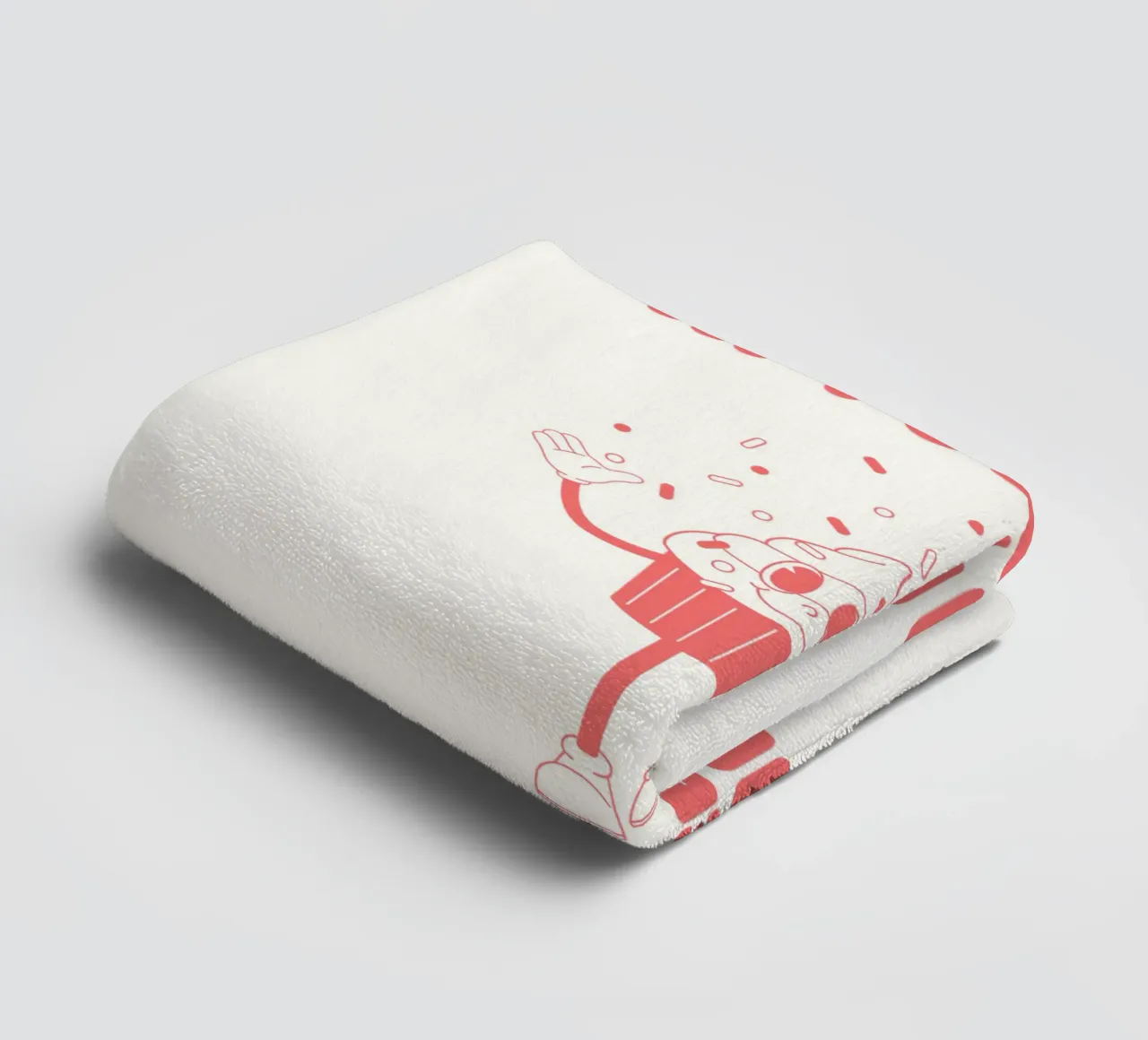 Retro stripfiguur Geloof in strooigoed Rood Wit badhanddoek van Studio Frances M