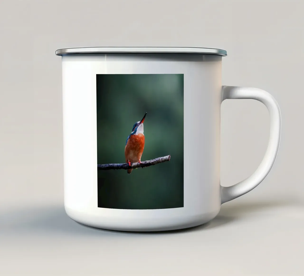 Il Martin pescatore tazza in smalto da Tom's Wildlife