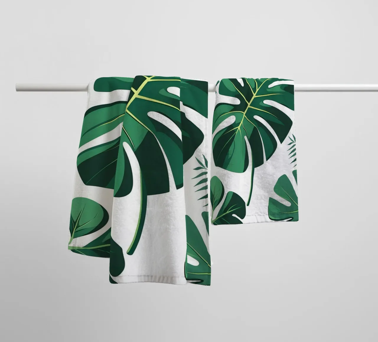 Monstera leaf with splits towel by Botanical Gallery