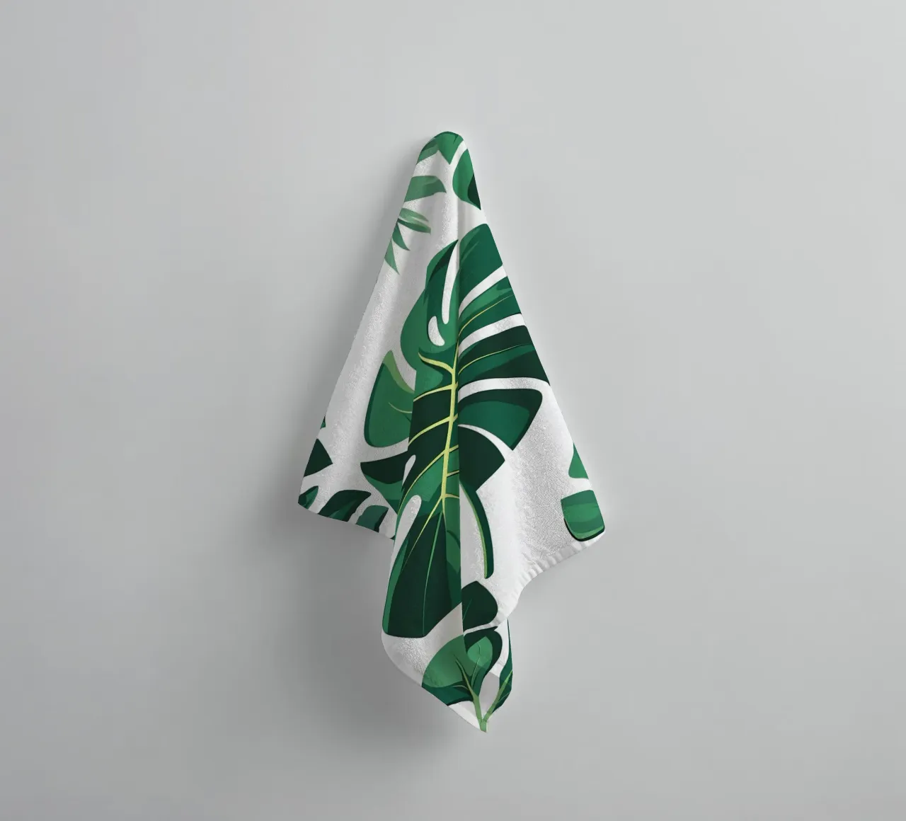 Monstera leaf with splits towel by Botanical Gallery