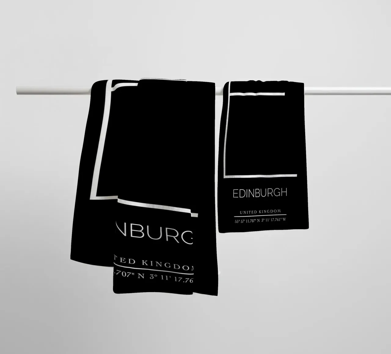 EDINBURGH - black asciugamano da bagno da CityLights
