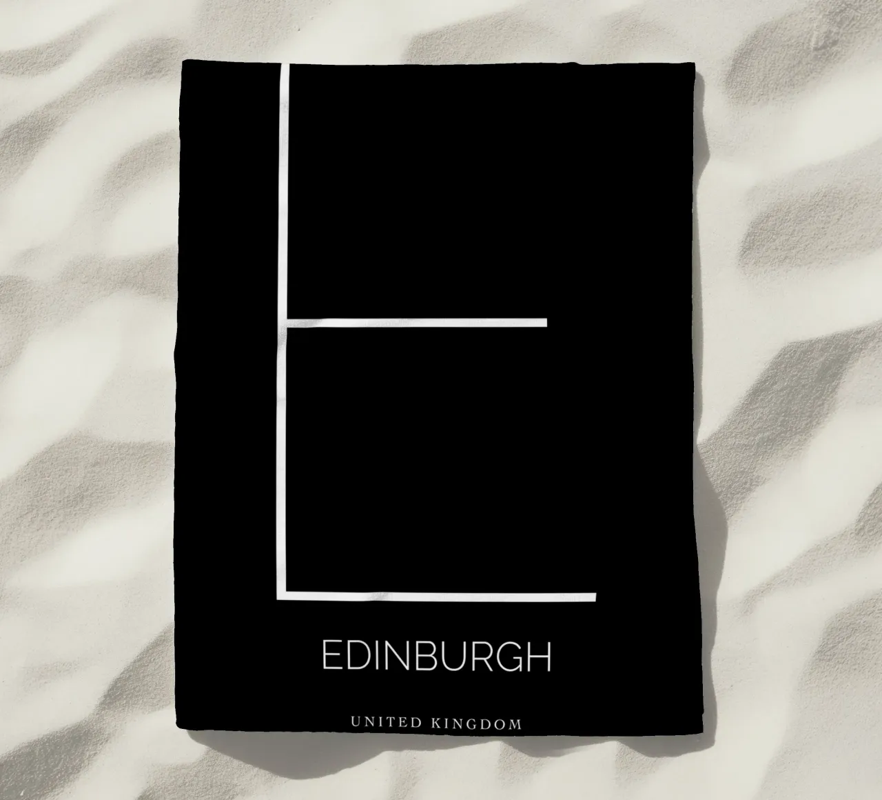EDINBURGH - black beach towel by CityLights