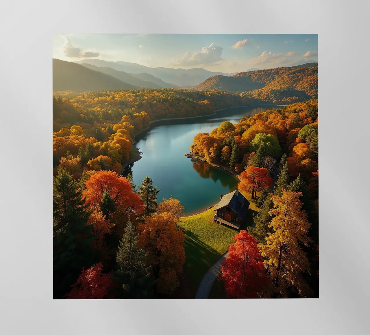 Casa sul lago_autunno_vista dell'uccello_3 pellicola backlit da Fantasie & Mystikwelten by LK