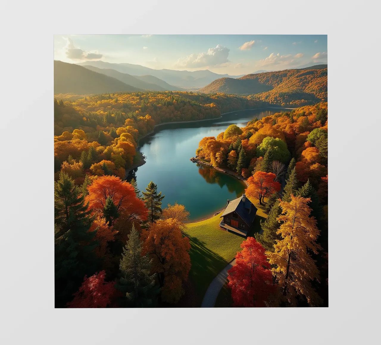 Casa sul lago_autunno_vista dell'uccello_3 pellicola backlit da Fantasie & Mystikwelten by LK