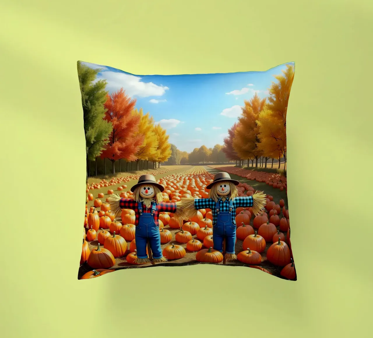 Campo_di_zucca_spaventapasseri_1 cuscino da Fantasie & Mystikwelten by LK
