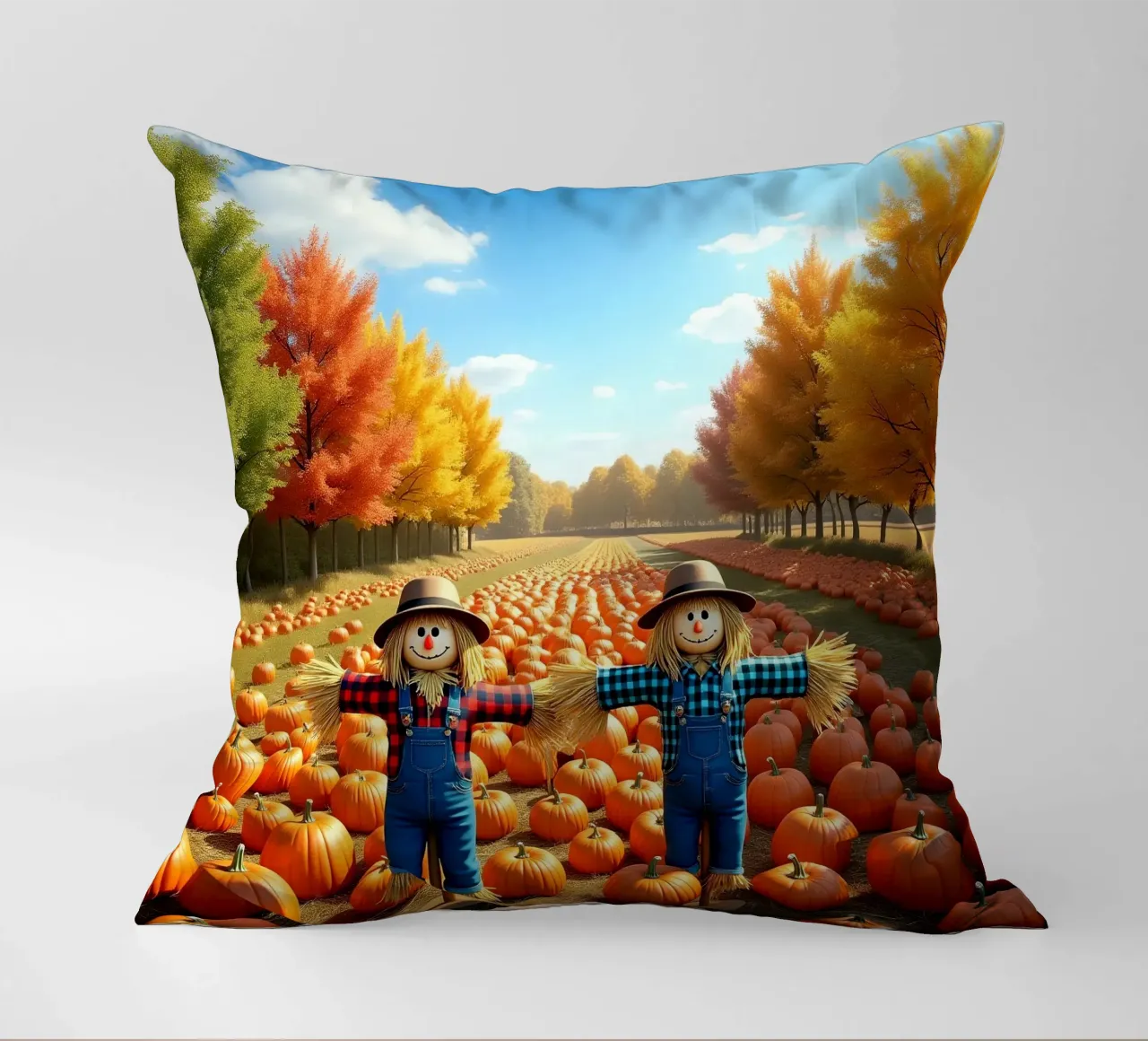 Campo_di_zucca_spaventapasseri_1 cuscino da Fantasie & Mystikwelten by LK