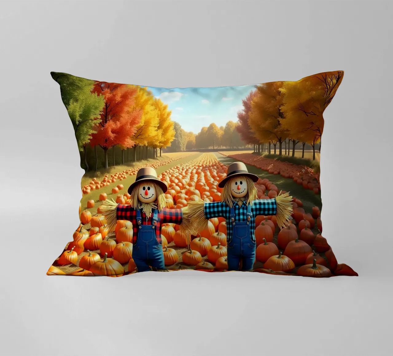 Campo_di_zucca_spaventapasseri_1 cuscino da Fantasie & Mystikwelten by LK