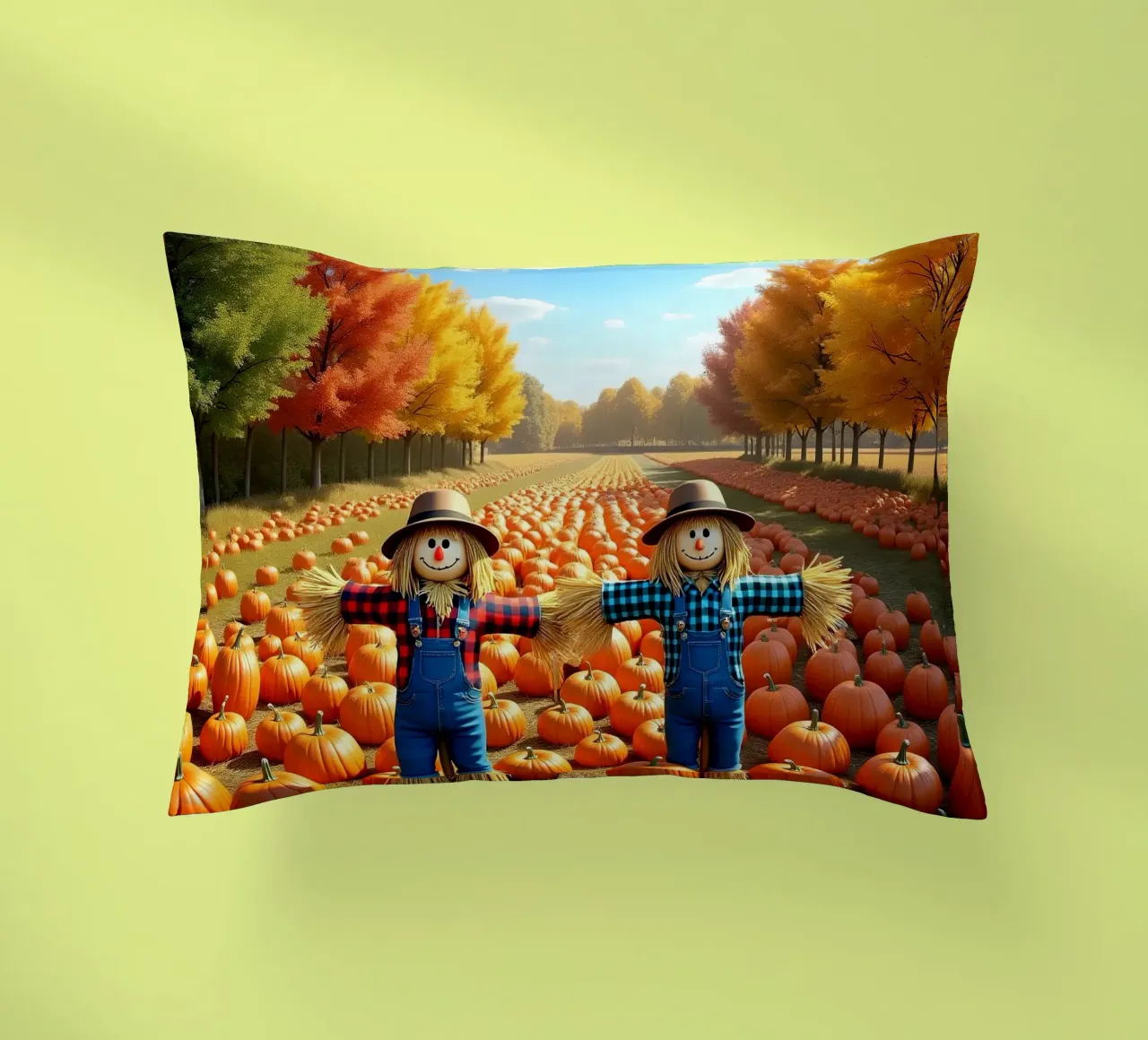 Campo_di_zucca_spaventapasseri_1 cuscino da Fantasie & Mystikwelten by LK
