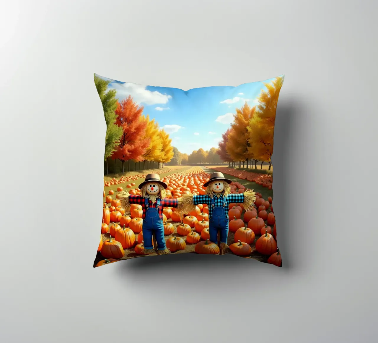 Campo_di_zucca_spaventapasseri_1 cuscino da Fantasie & Mystikwelten by LK