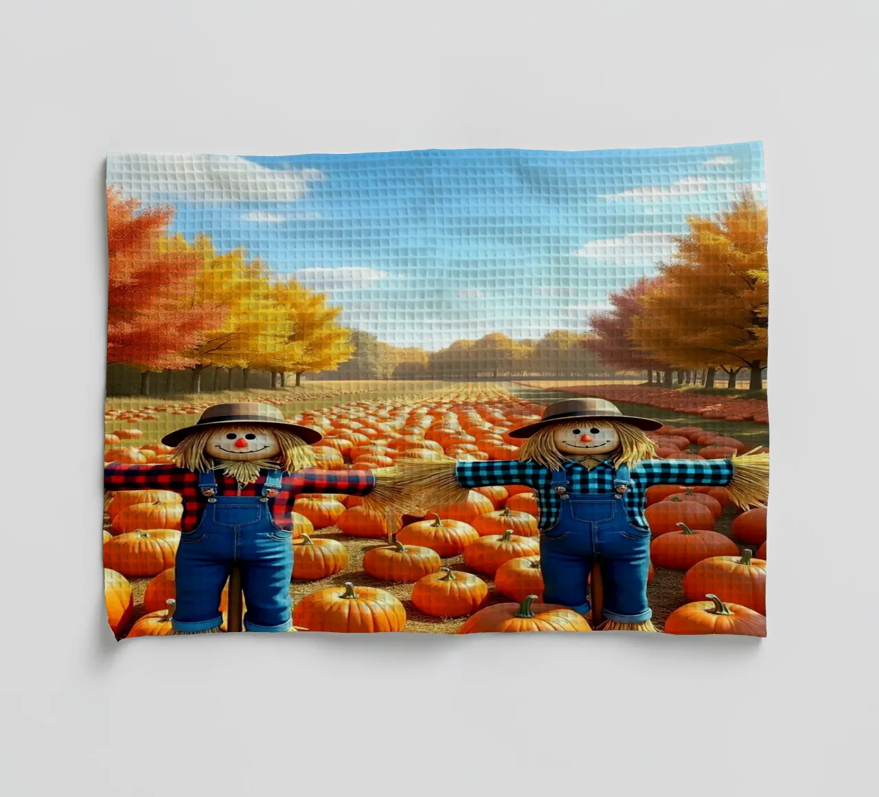 Campo_di_zucca_spaventapasseri_1 canovaccio da cucina da Fantasie & Mystikwelten by LK