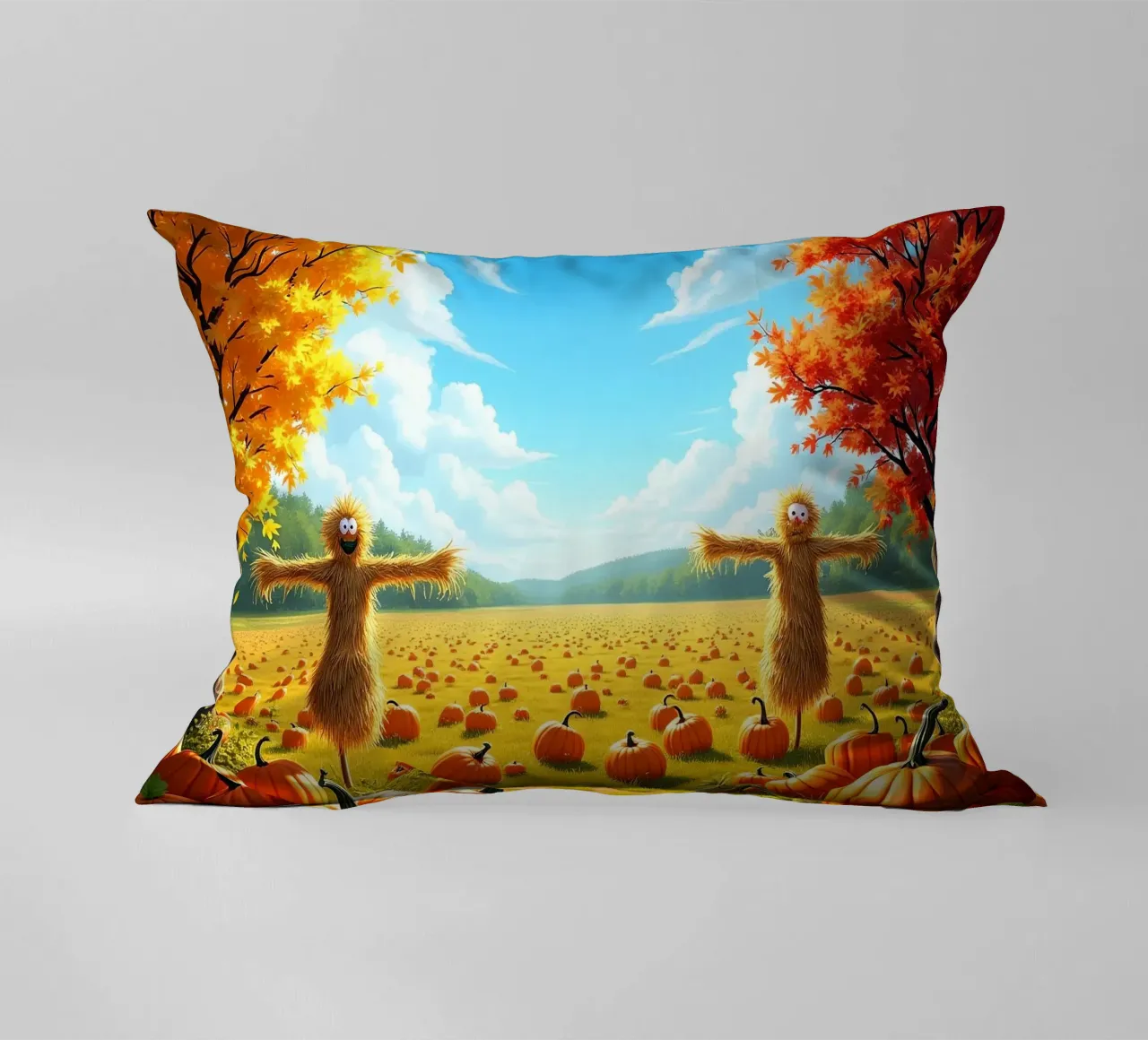 Campo_di_zucca_spaventapasseri_2 cuscino da Fantasie & Mystikwelten by LK