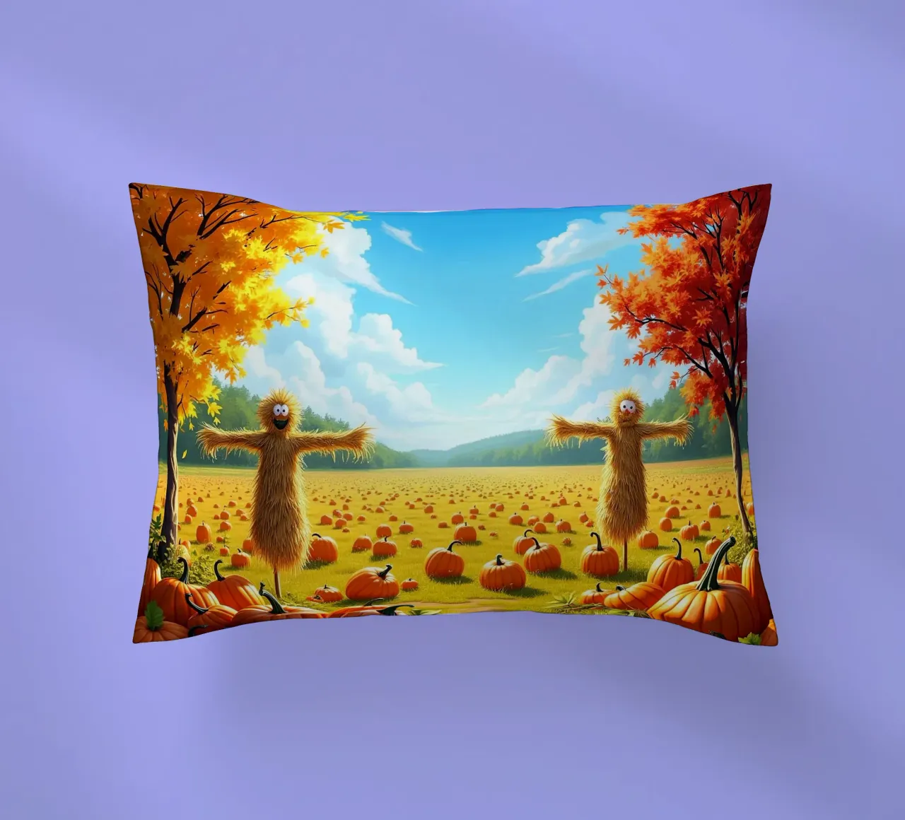 Campo_di_zucca_spaventapasseri_2 cuscino da Fantasie & Mystikwelten by LK