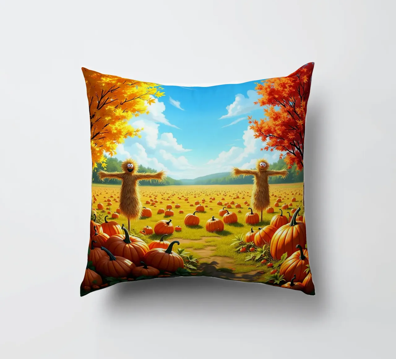 Campo_di_zucca_spaventapasseri_2 cuscino da Fantasie & Mystikwelten by LK