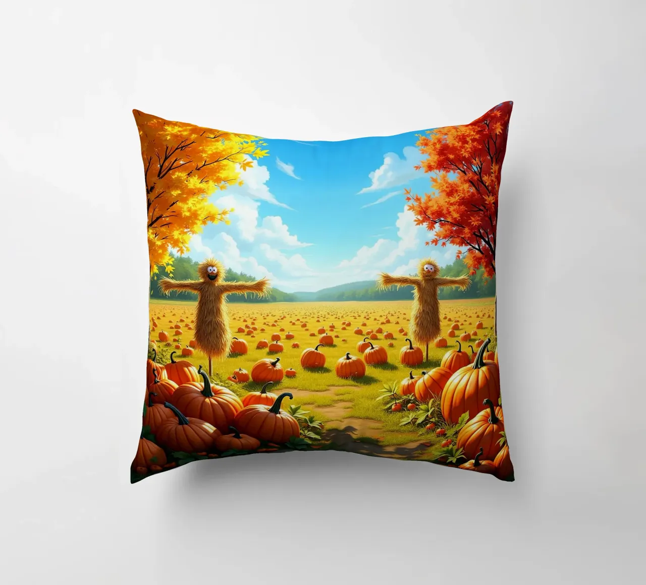Campo_di_zucca_spaventapasseri_2 cuscino da Fantasie & Mystikwelten by LK