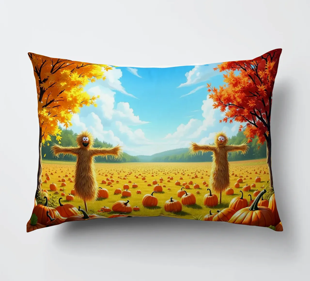 Campo_di_zucca_spaventapasseri_2 cuscino da Fantasie & Mystikwelten by LK
