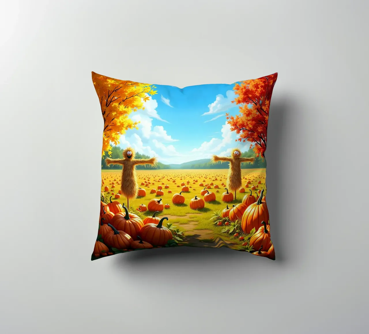 Campo_di_zucca_spaventapasseri_2 cuscino da Fantasie & Mystikwelten by LK