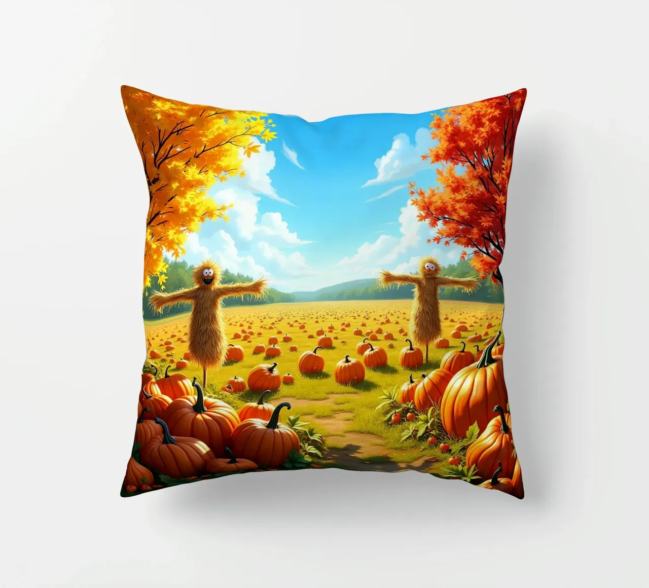 Campo_di_zucca_spaventapasseri_2 cuscino da Fantasie & Mystikwelten by LK