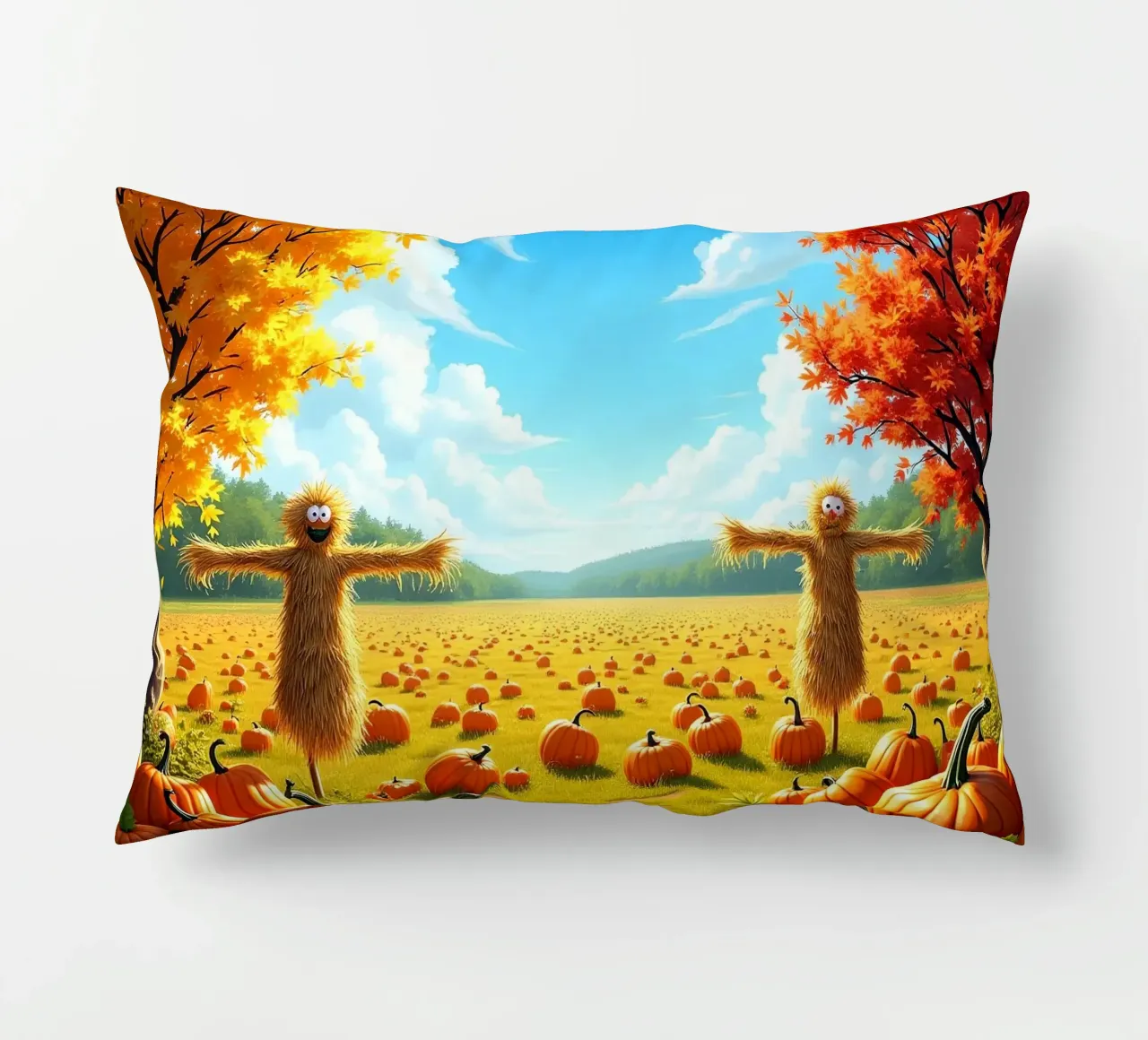 Campo_di_zucca_spaventapasseri_2 cuscino da Fantasie & Mystikwelten by LK